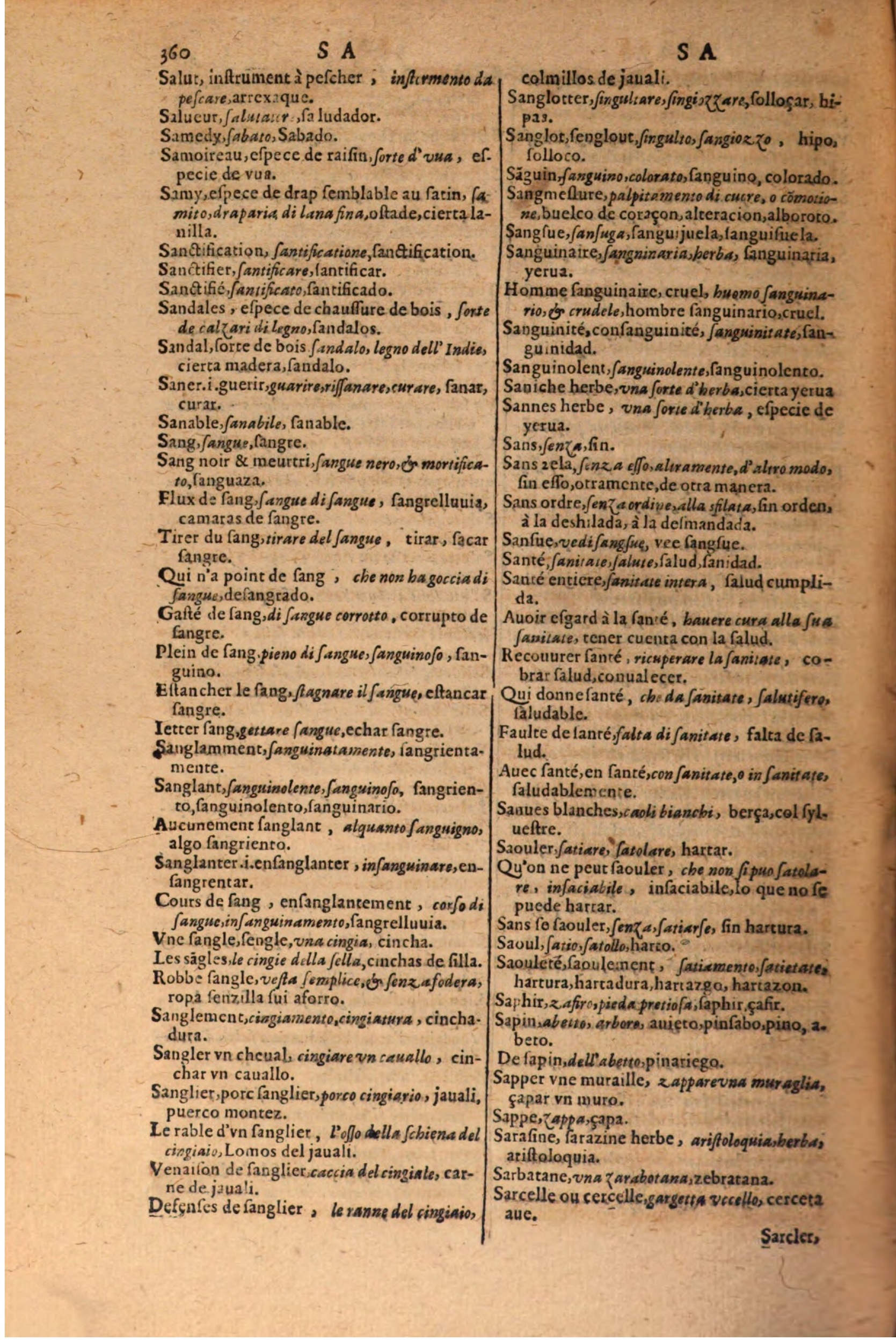1616 - Pierre de la Rovière - Trésor des trois langues (Seconde partie) - BSB Munich