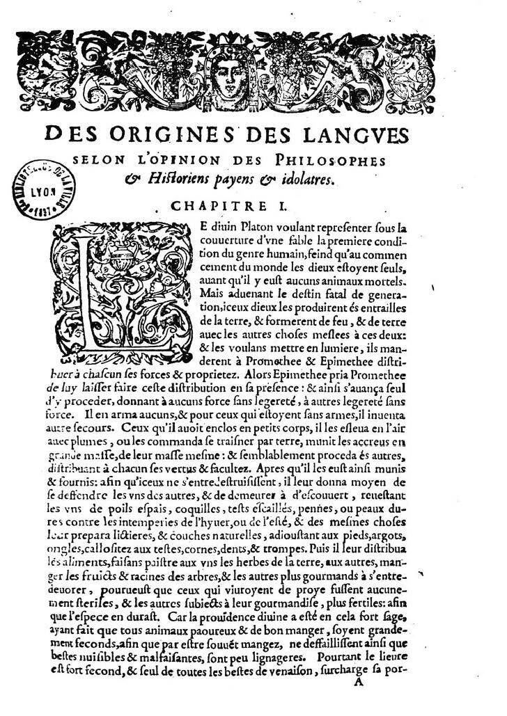 1613 - Matthieu Berjon - Trésor de l’histoire des langues de cet univers - BM Lyon