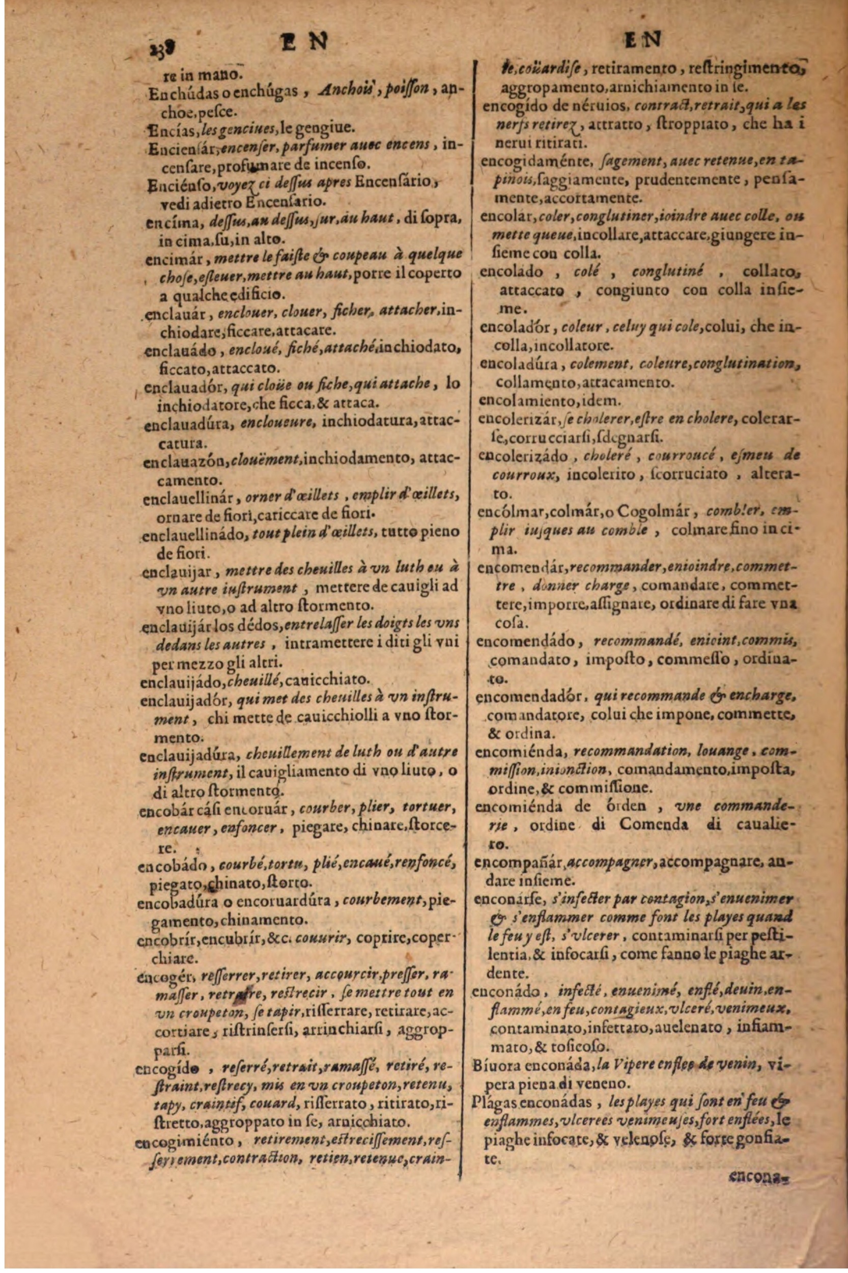 1606 - Samuel Crespin - Thresor des trois langues, francoise, italiene et espagnolle - BSB Munich