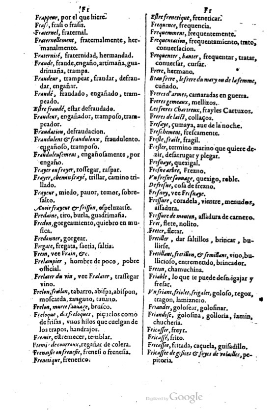 1621 - Adrian Tiffaine - Trésor des deux langues espagnole et française - BM Lyon