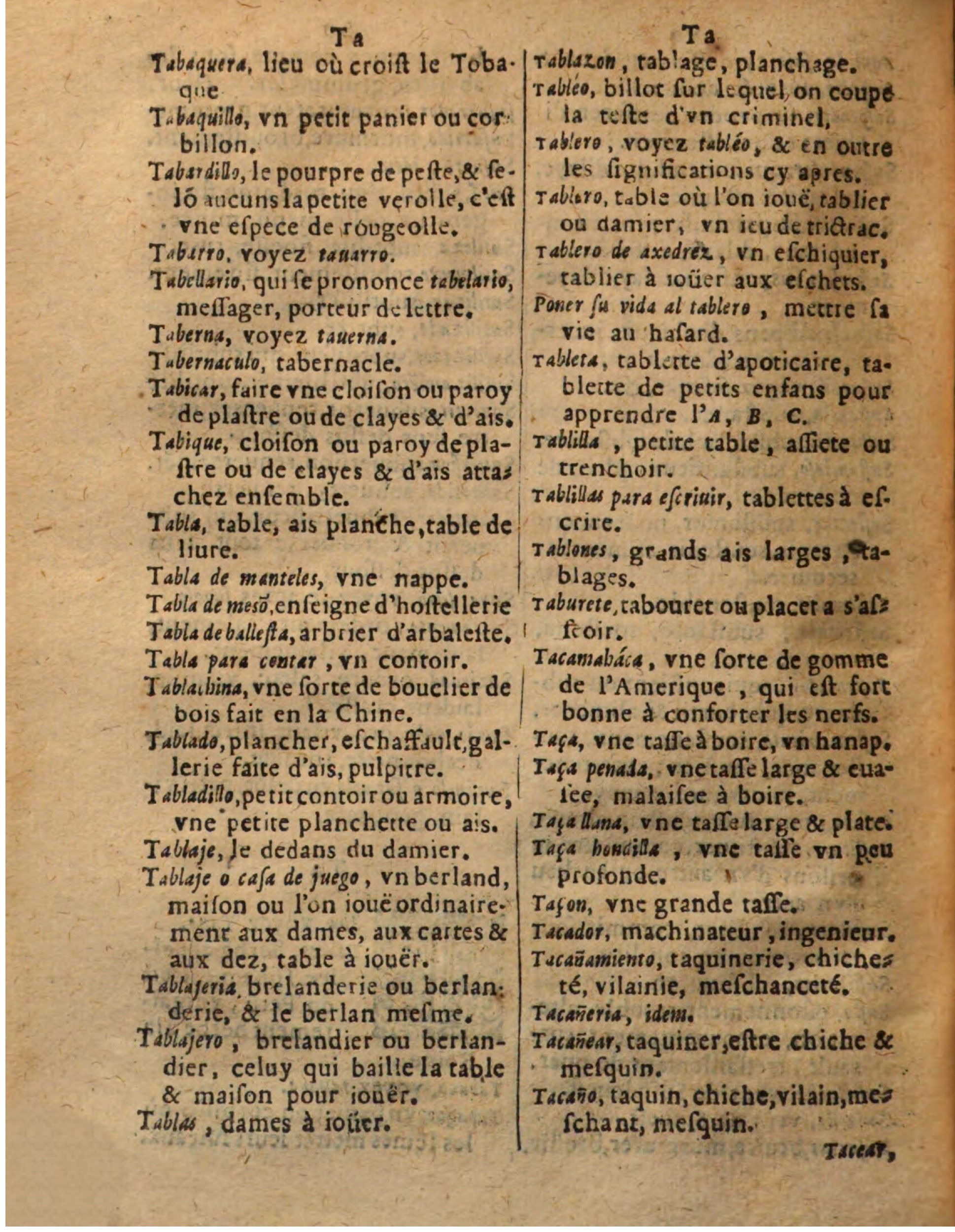 1625 - Hubert Antoine - Trésor des deux langues espagnole et française - Augsbourg
