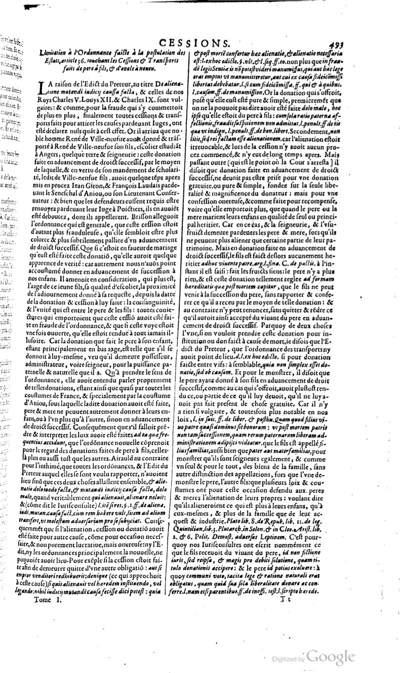 1629 - Veuve Nicolas Buon - Trésor du droit français (29620 T. 1) - BM Lyon