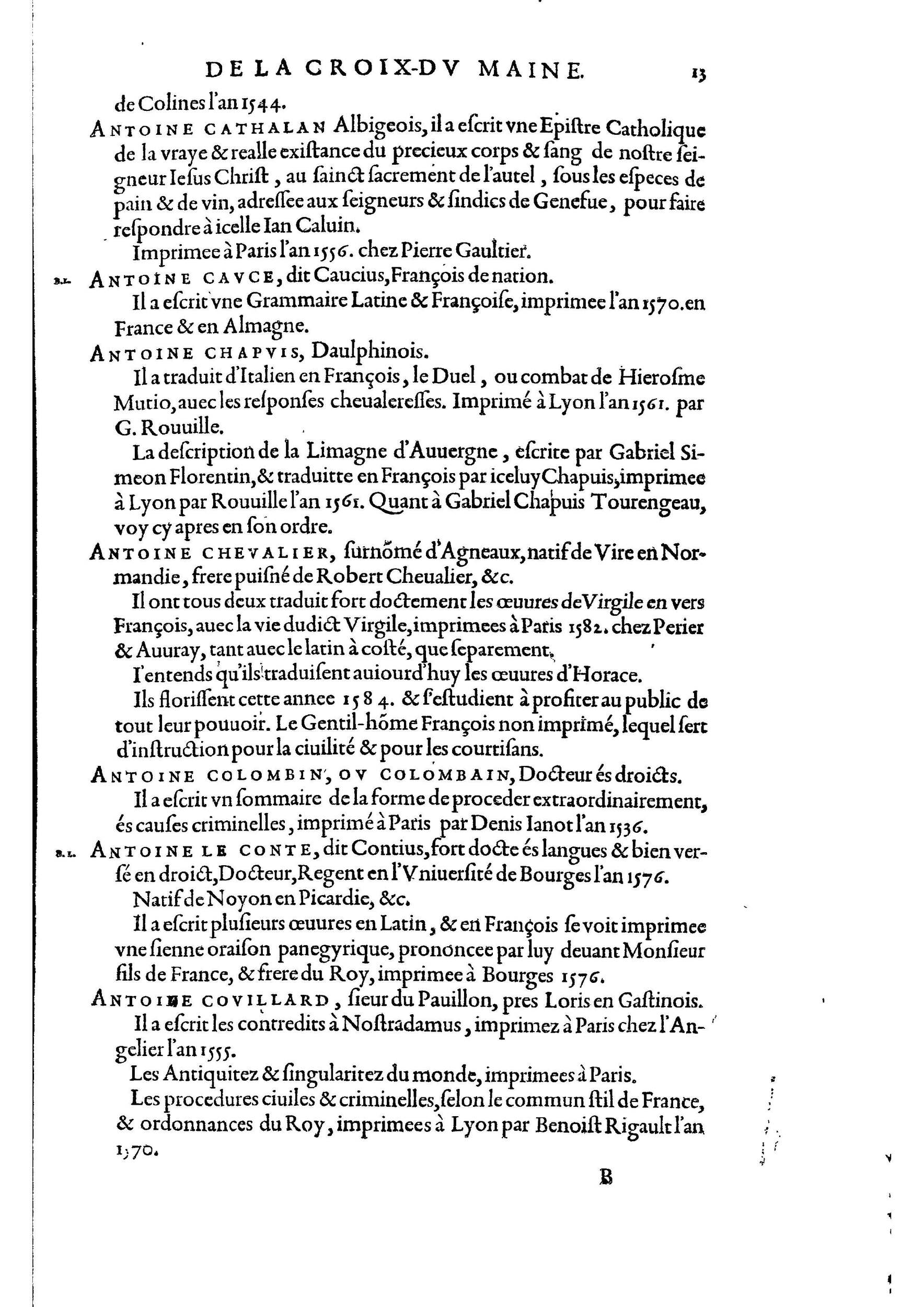 1584 - Abel L&#039;Angelier - Bibliothèques françaises - BnF