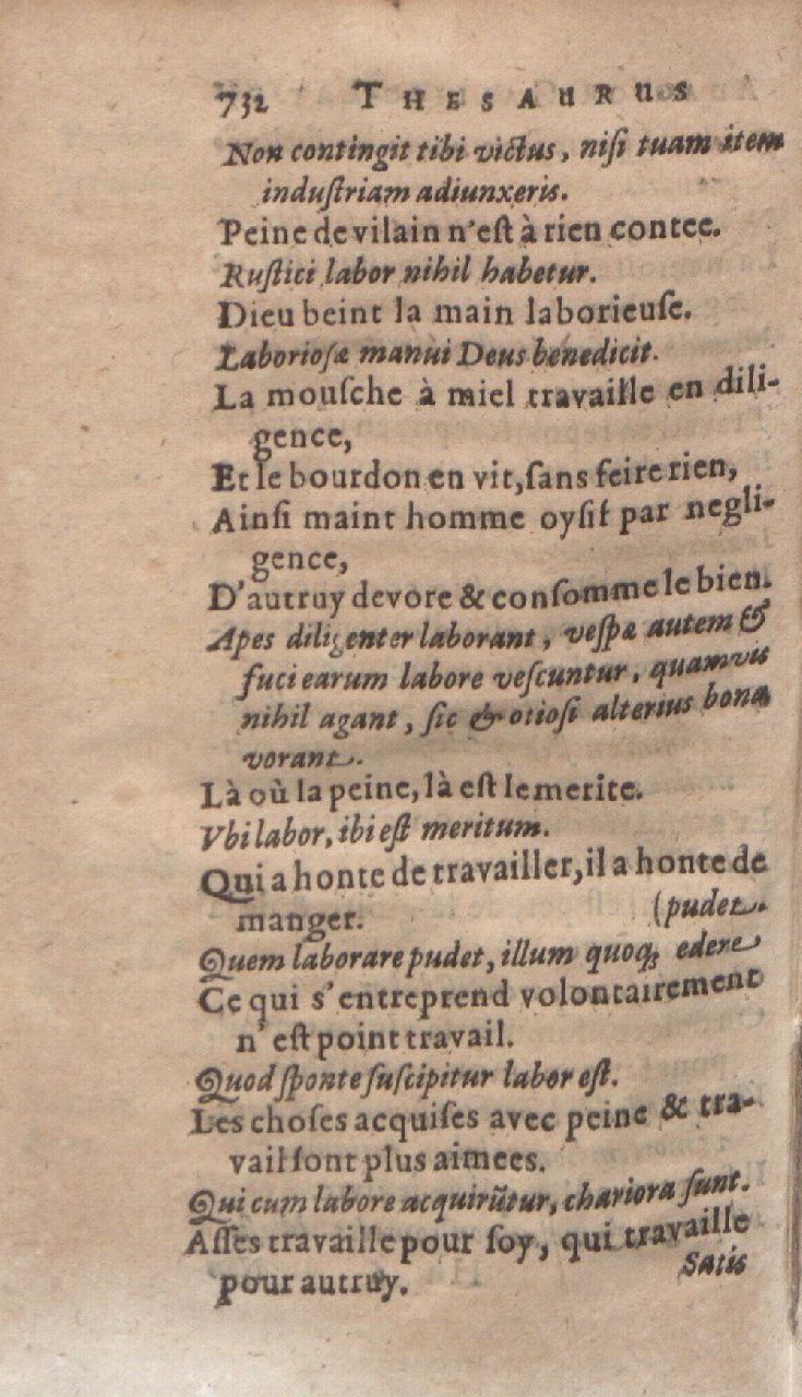 1612 - Dominicus Custos - Trésor des proverbes français  - Bibliopol-Olomuc