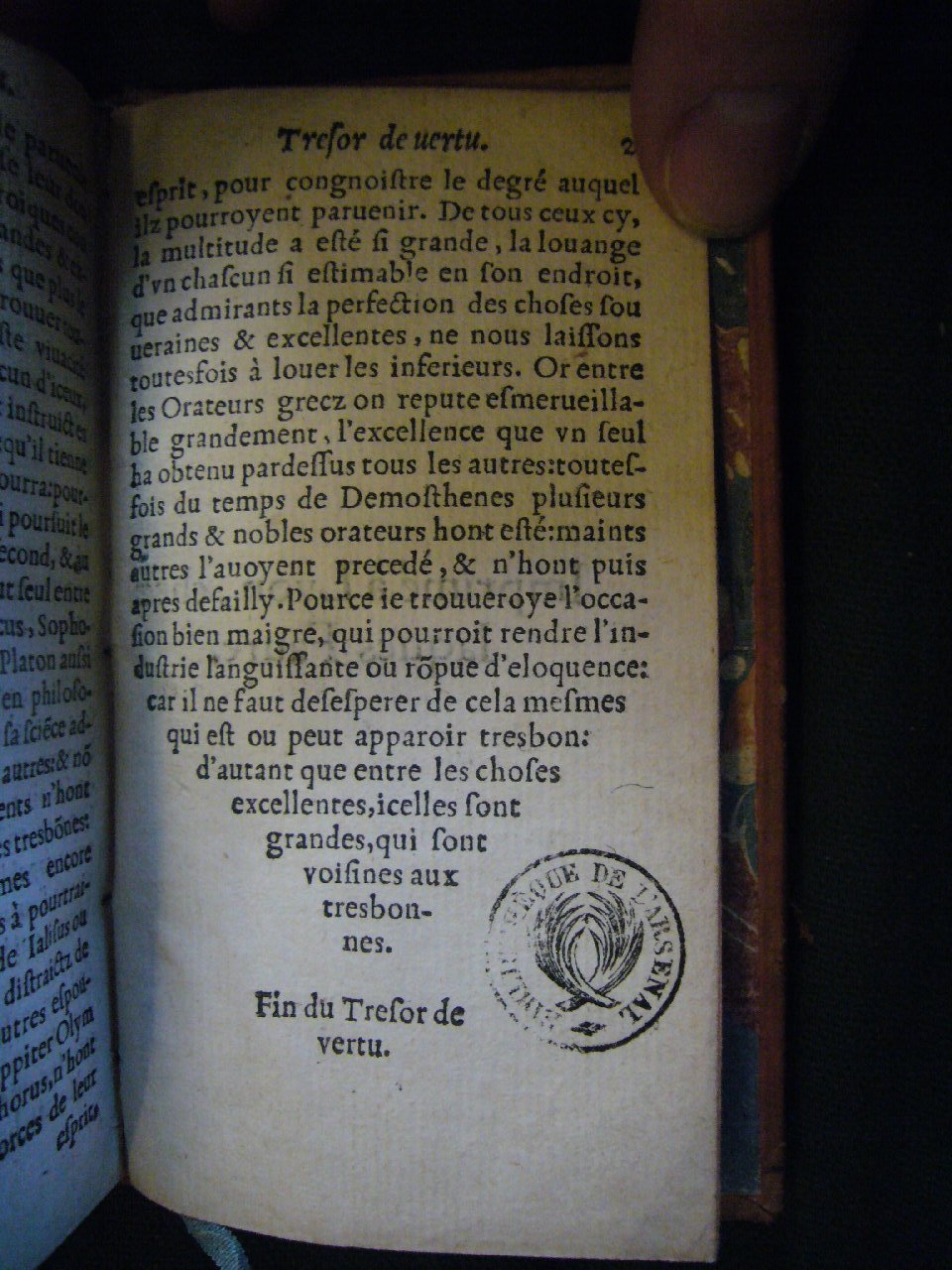 1555 - Jean Temporal - Trésor de vertu - BnF Arsenal