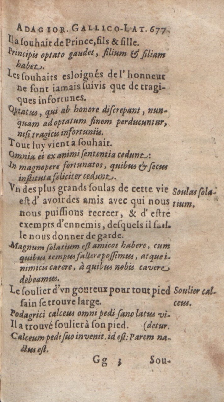 1612 - Dominicus Custos - Trésor des proverbes français  - Bibliopol-Olomuc