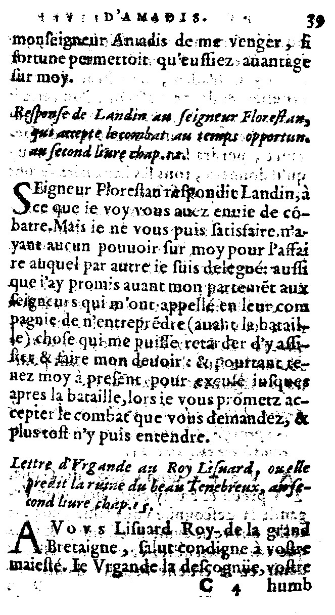 1562 - Jean d’Ogerolles et Gabriel Cotier - Trésor des Amadis - Lucerne