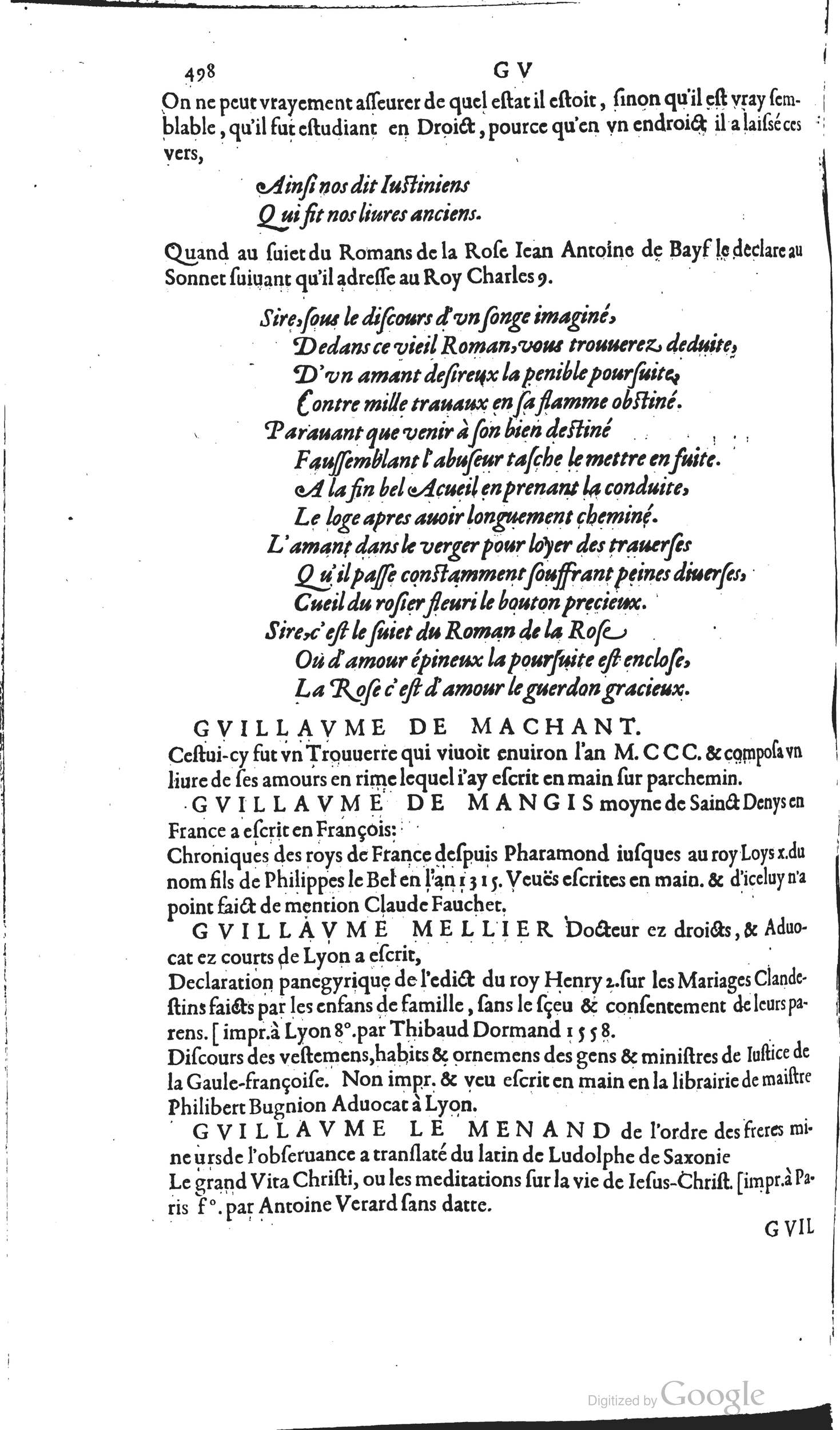 1585 - Barthélemy Honorat - Bibliothèques françaises - BSB Munich