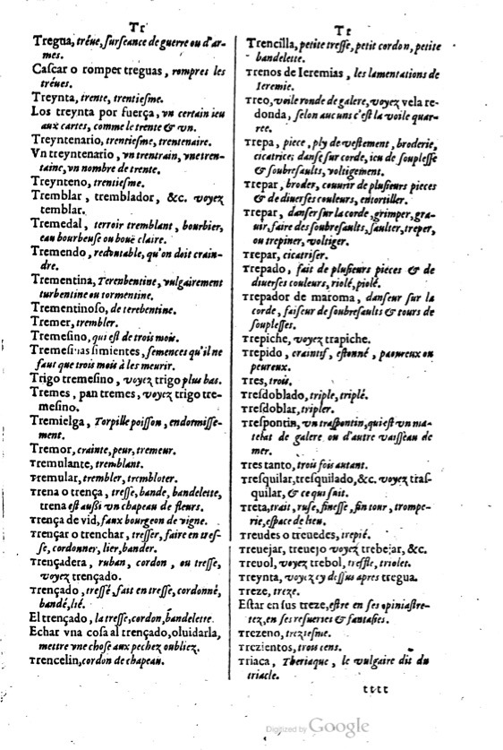1621 - Adrian Tiffaine - Trésor des deux langues espagnole et française - BM Lyon