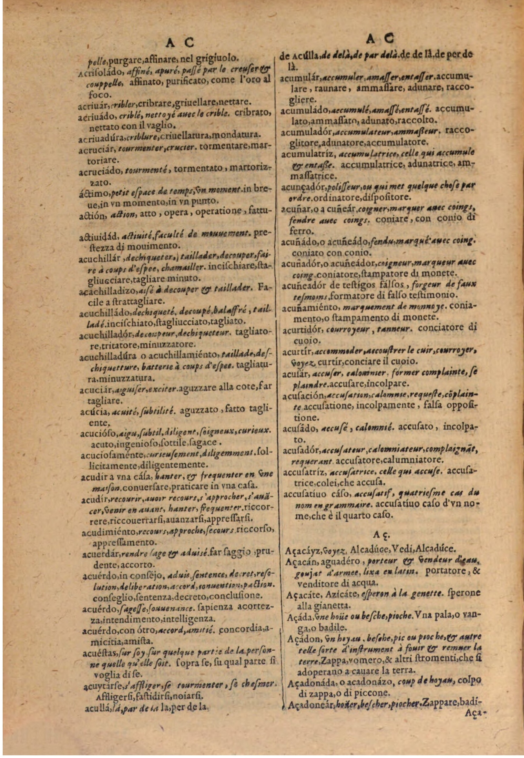1606 - Samuel Crespin - Thresor des trois langues, francoise, italiene et espagnolle - BSB Munich