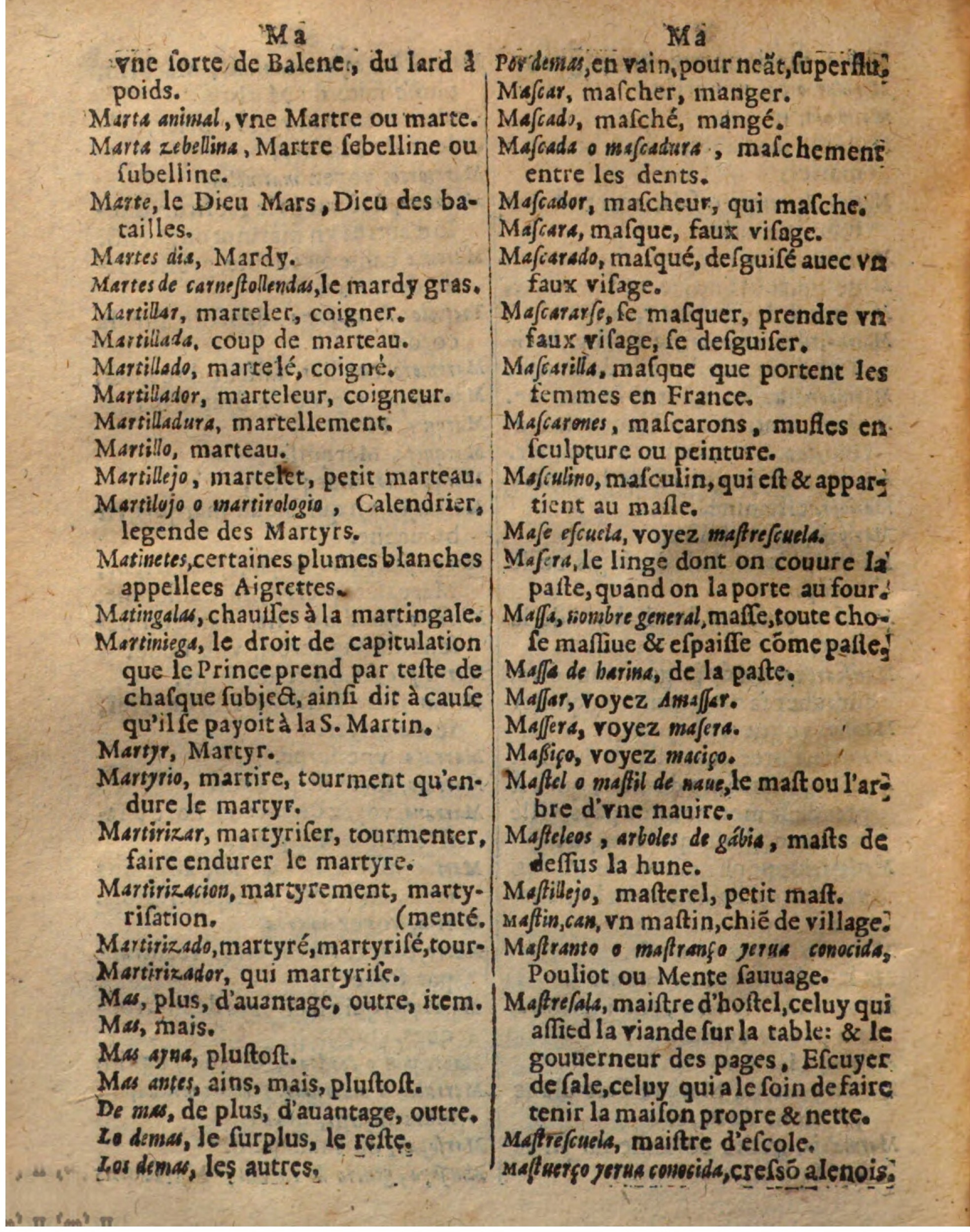 1625 - Hubert Antoine - Trésor des deux langues espagnole et française - Augsbourg