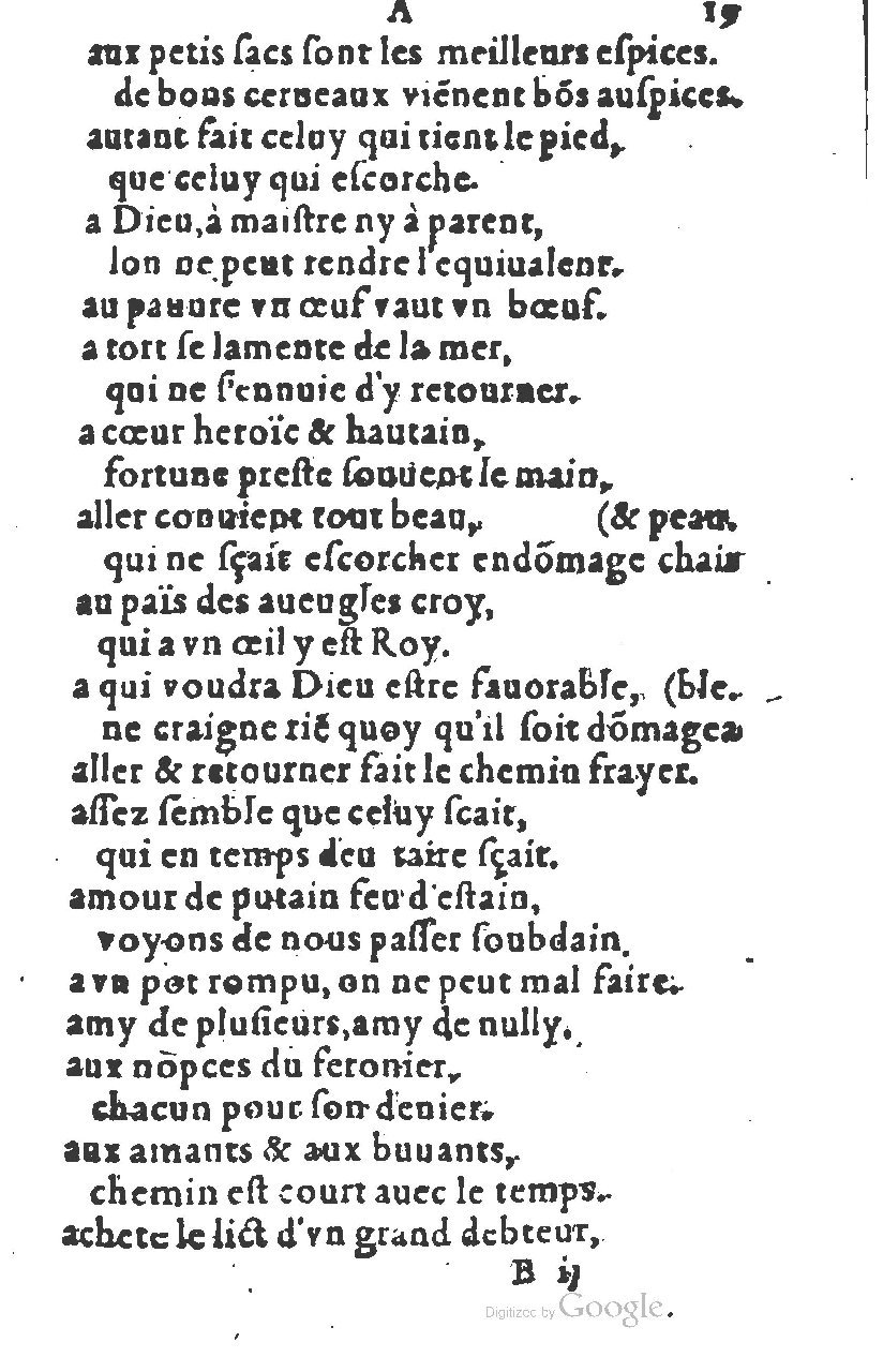 1581 - Nicolas Bonfons  - Trésor des sentences dorées - Princeton
