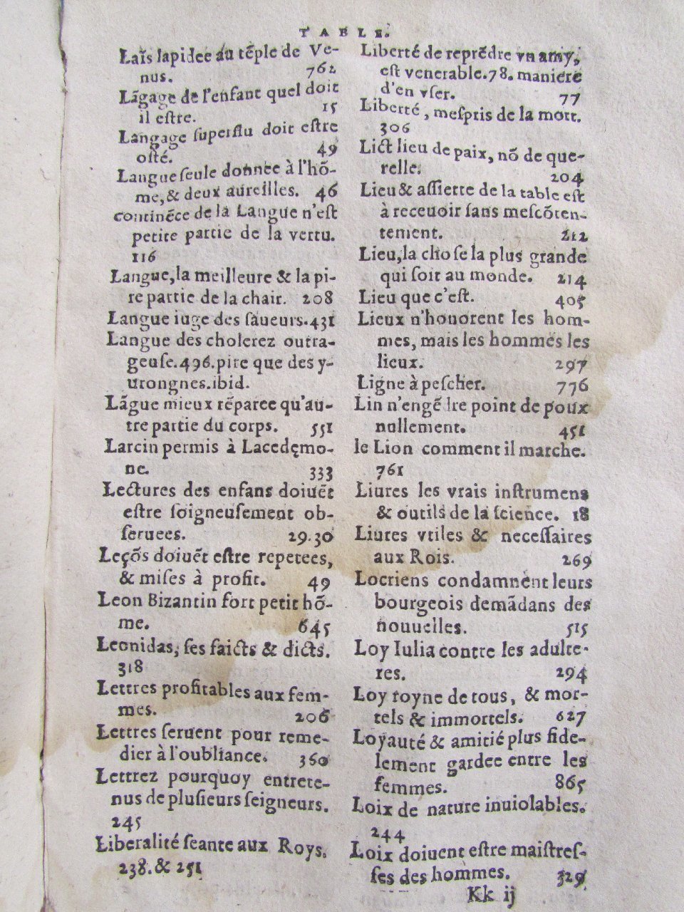 1578 - Jean Poupy - Trésor des morales de Plutarque - Vitré