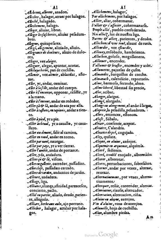 1621 - Adrian Tiffaine - Trésor des deux langues espagnole et française - BM Lyon