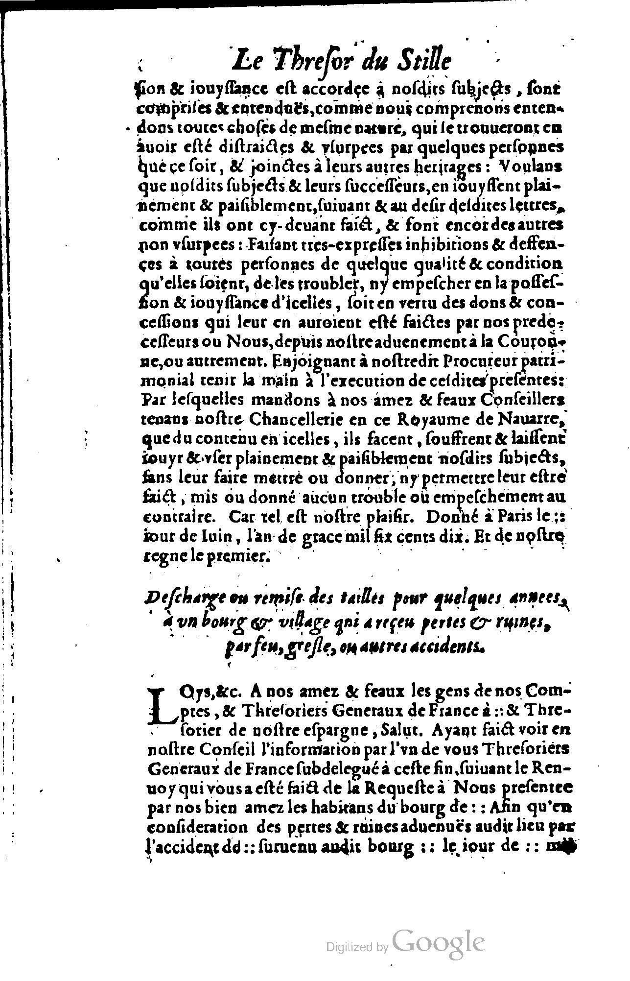 1614 - Jean Richer - Trésor du nouveau style et protocole de la chancellerie de France - BSB Munich