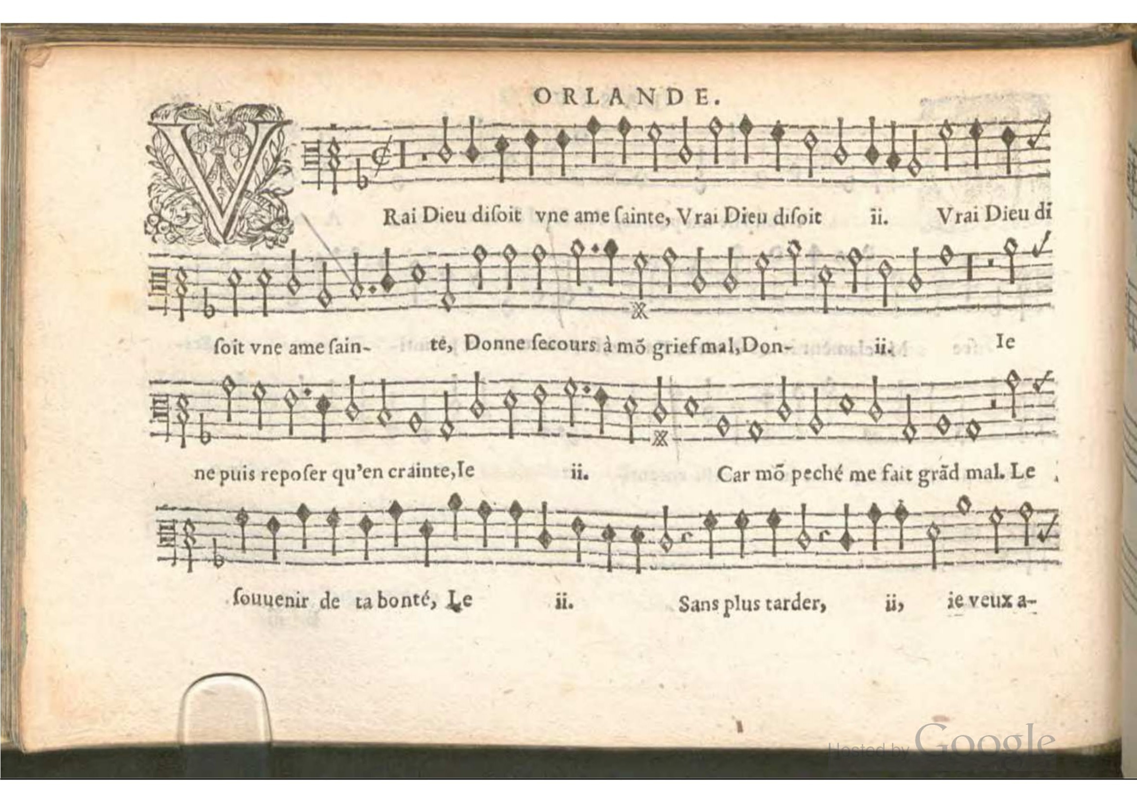 1576 - [Pierre de Saint-André] - Trésor de musique d’Orlande de Lassus Bassus - BSB Munich