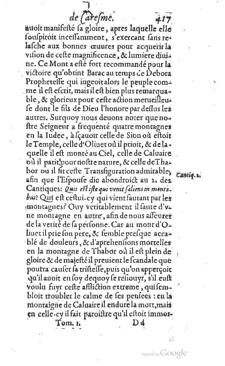 1607 - Nicolas Du Fossé - Trésor quadragésimal - T 01 - BM Lyon