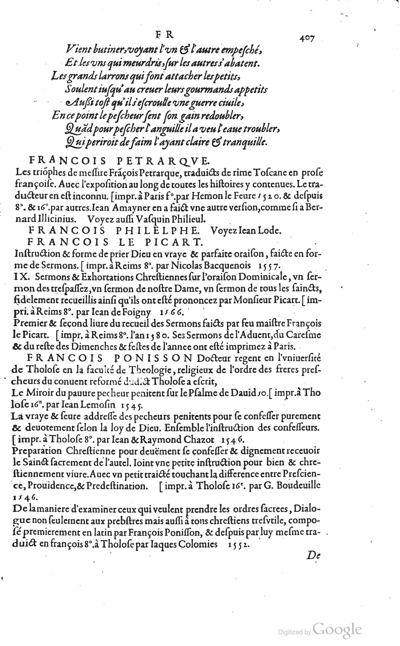 1585 - Barthélemy Honorat - Bibliothèques françaises - BSB Munich