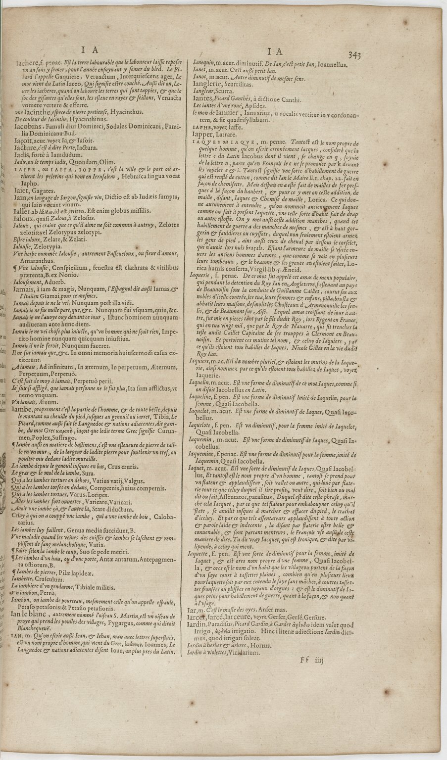 1606 - David Douceur - Trésor de la langue française - BnF 1606 - David Douceur - Trésor de la langue française - BnF