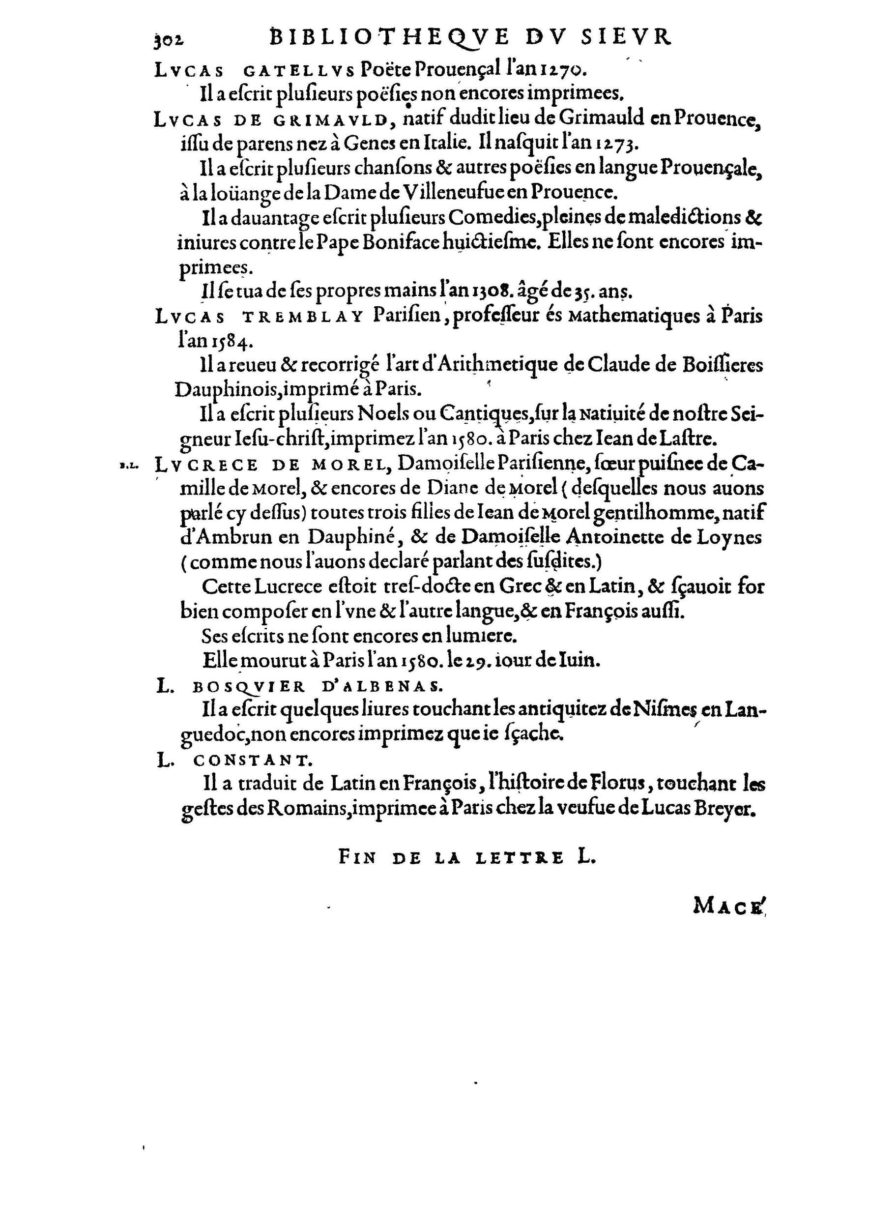 1584 - Abel L&#039;Angelier - Bibliothèques françaises - BnF