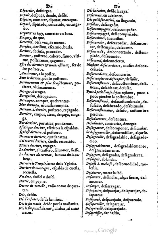1621 - Adrian Tiffaine - Trésor des deux langues espagnole et française - BM Lyon