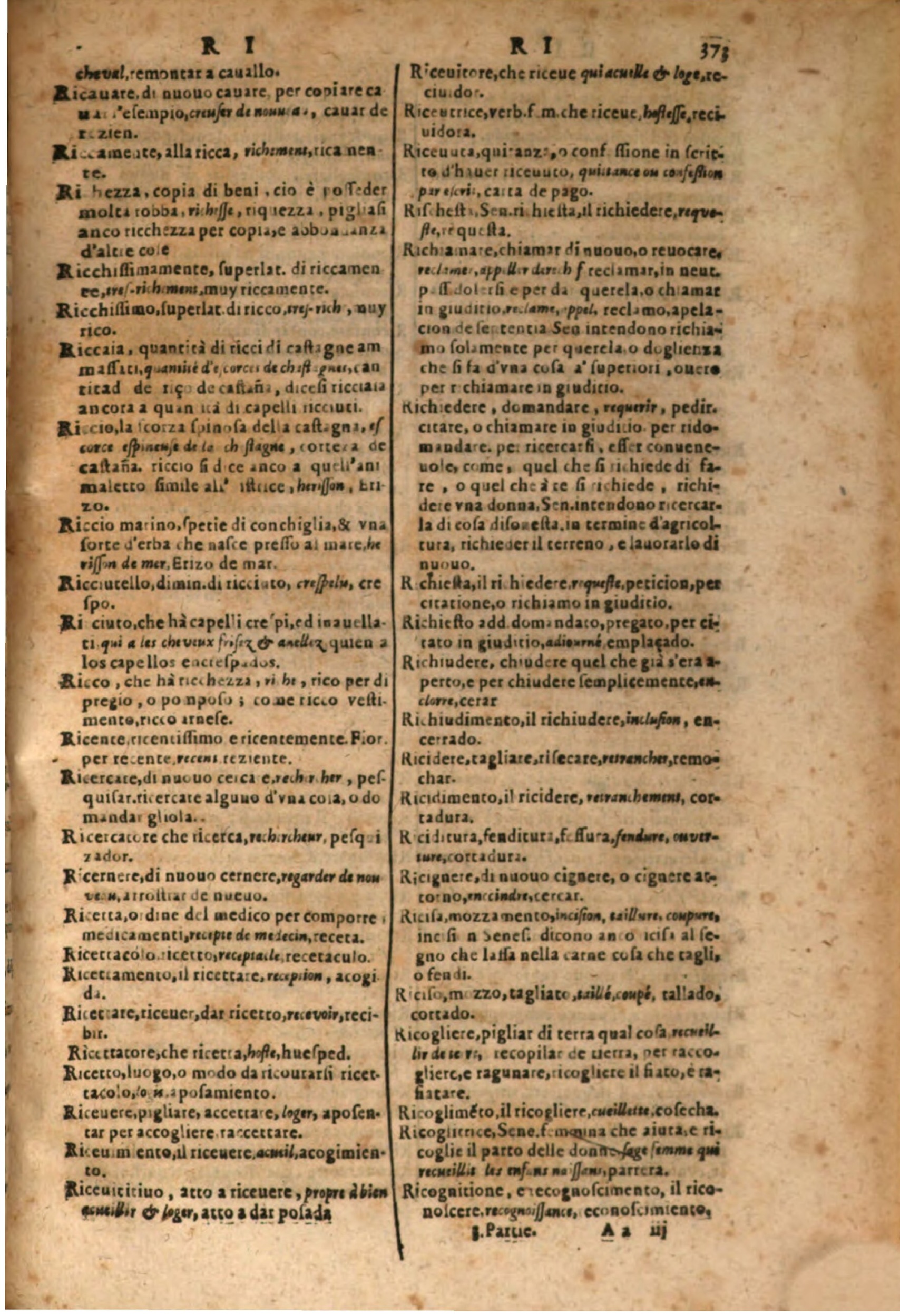 1609 - Philippe Albert et Alexandre Pernet - Trésor des trois langues, francoise, italienne et espagnole (Troisième partie) - BSB Munich 1609 - Philippe Albert et Alexandre Pernet - Trésor des trois langues, francoise, italienne et espagnole (Troisième partie) - BSB Munich