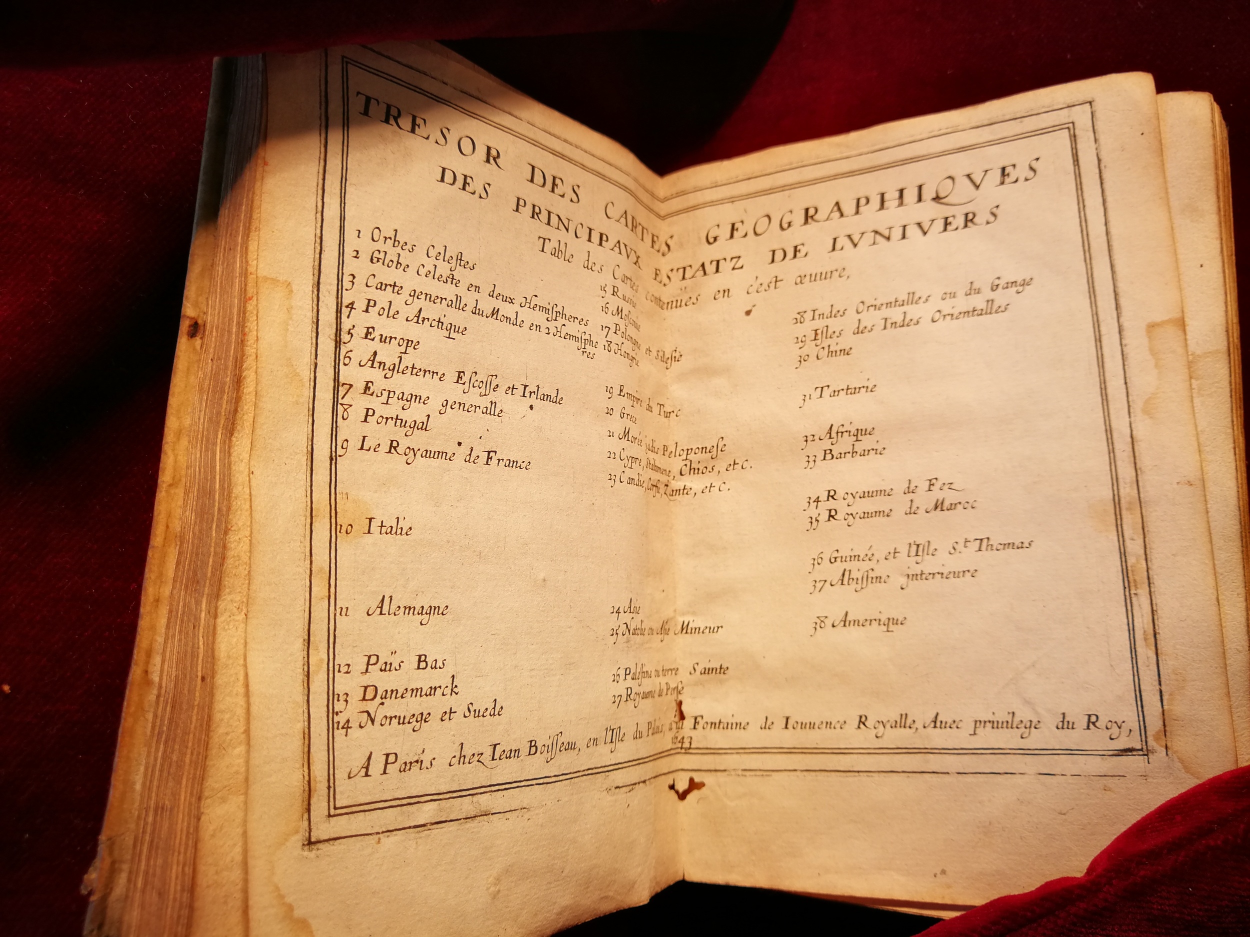 1643 - Jean Boisseau - Trésor des cartes géographiques - BM Amiens