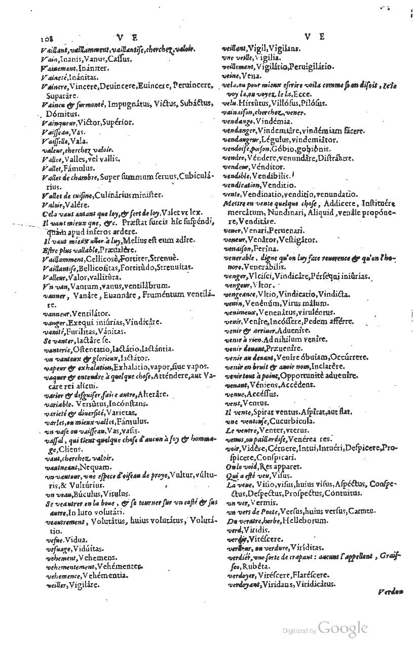 1585 - Simphorianum Beraud et Stephanum Michaëlem - Trésor des mots et traits français - Barcelone