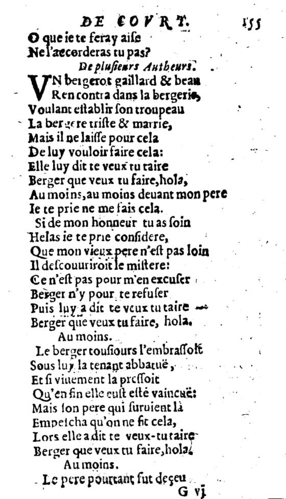 1606 - Théodore Reinsart - Trésor des chansons amoureuses recueillies des plus excellents airs de cour - Livre I - NK ČR Prague