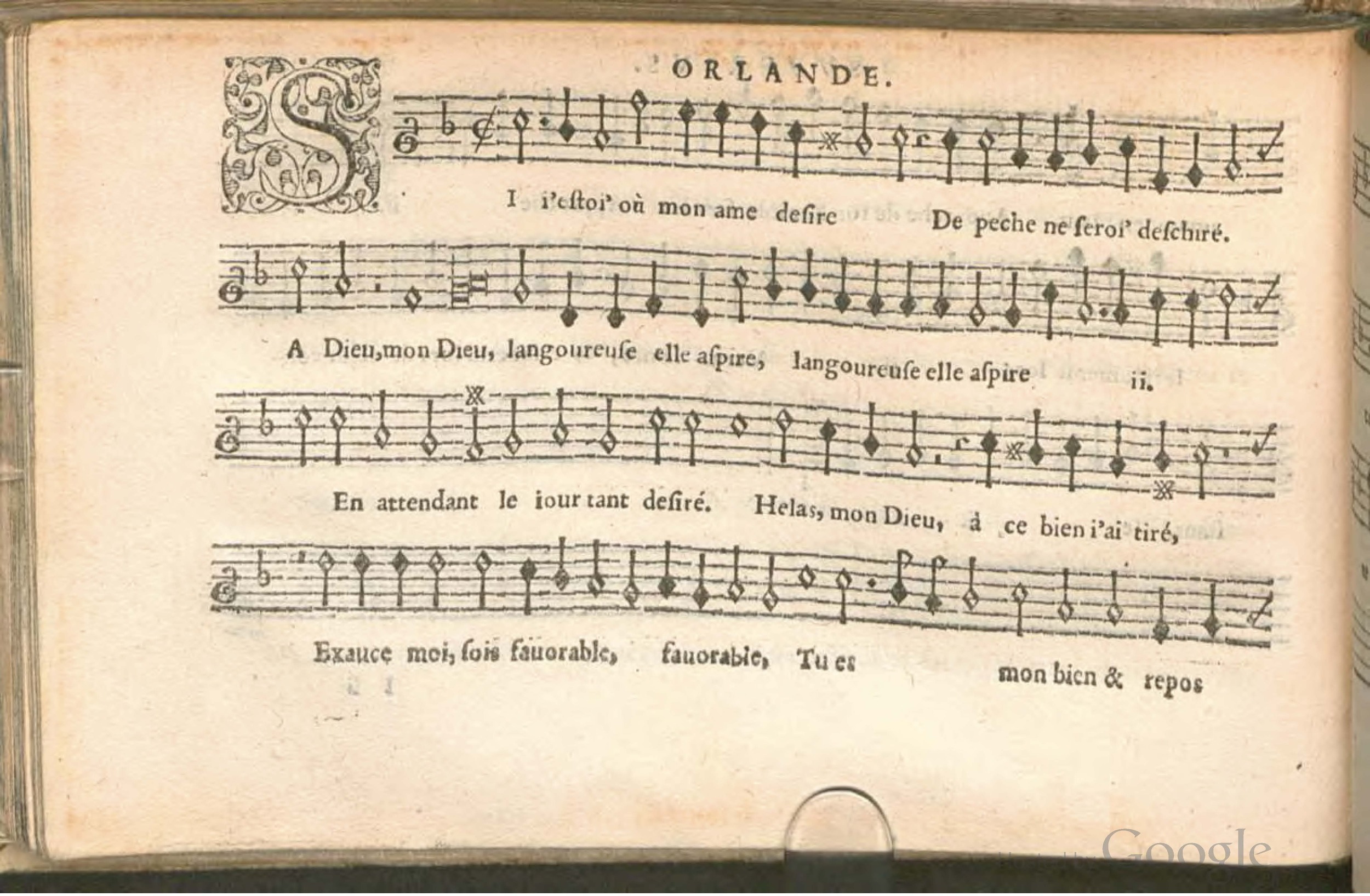 1576 - [Pierre de Saint-André] - Trésor de musique d’Orlande de Lassus Superius - BSB Munich