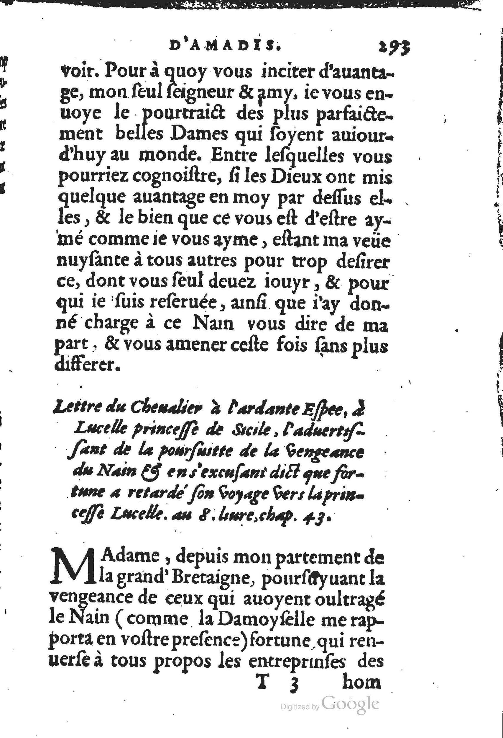 1560 - Jean d’Ogerolles et Gabriel Cotier Lyon - Trésor des Amadis - BSB Munich