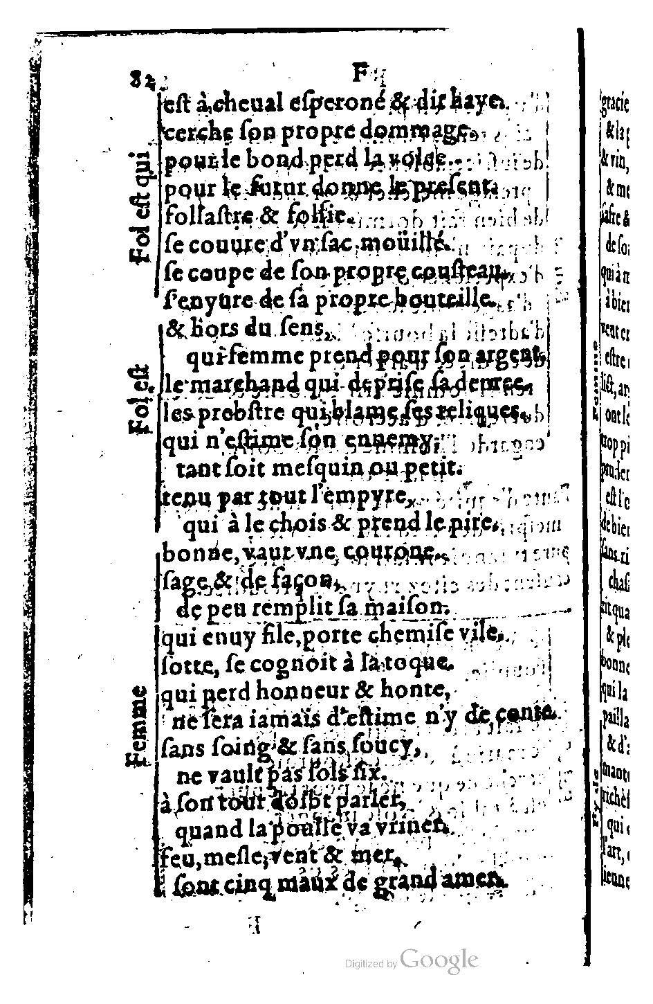 1582 - Nicolas Bonfons - Trésor des sentences dorées - BM Lyon
