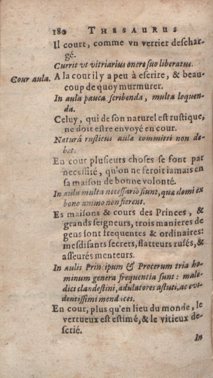1612 - Dominicus Custos - Trésor des proverbes français - Bibliopol-Olomuc 1612 - Dominicus Custos - Trésor des proverbes français - Bibliopol-Olomuc