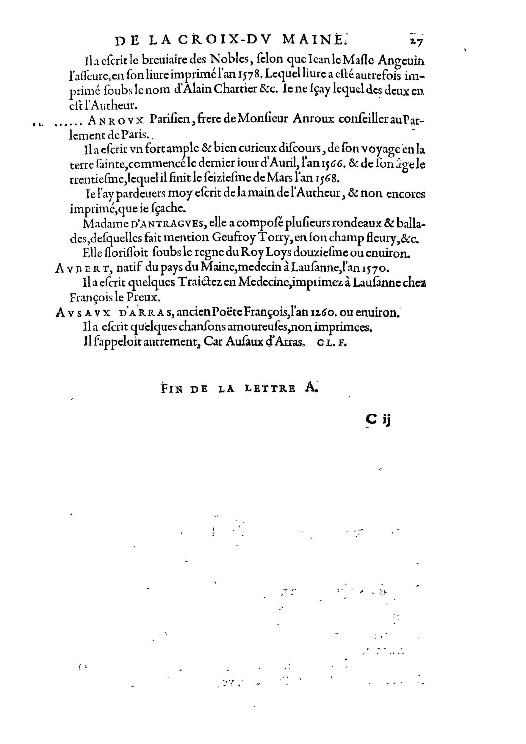 1584 - Abel L&#039;Angelier - Bibliothèques françaises - BnF