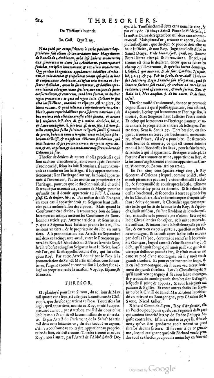 1629 - Veuve Nicolas Buon - Trésor du droit français (21754 T. 3) - BM Lyon