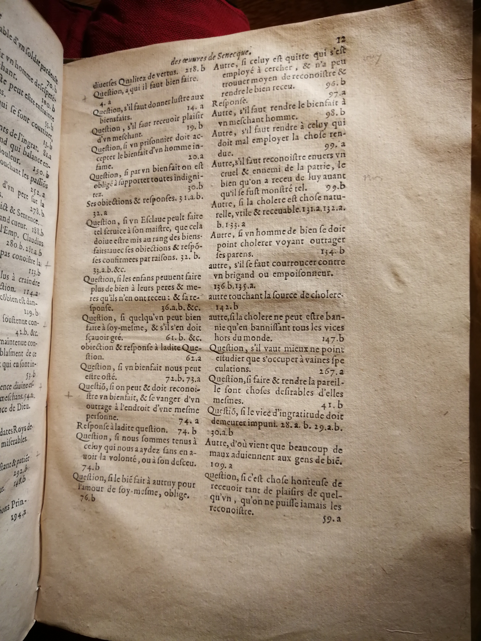 1595 - Jean Houzé - Œuvres morales et mêlées de Sénèque, Trésor de philosophie morale - T. 1 - BnF