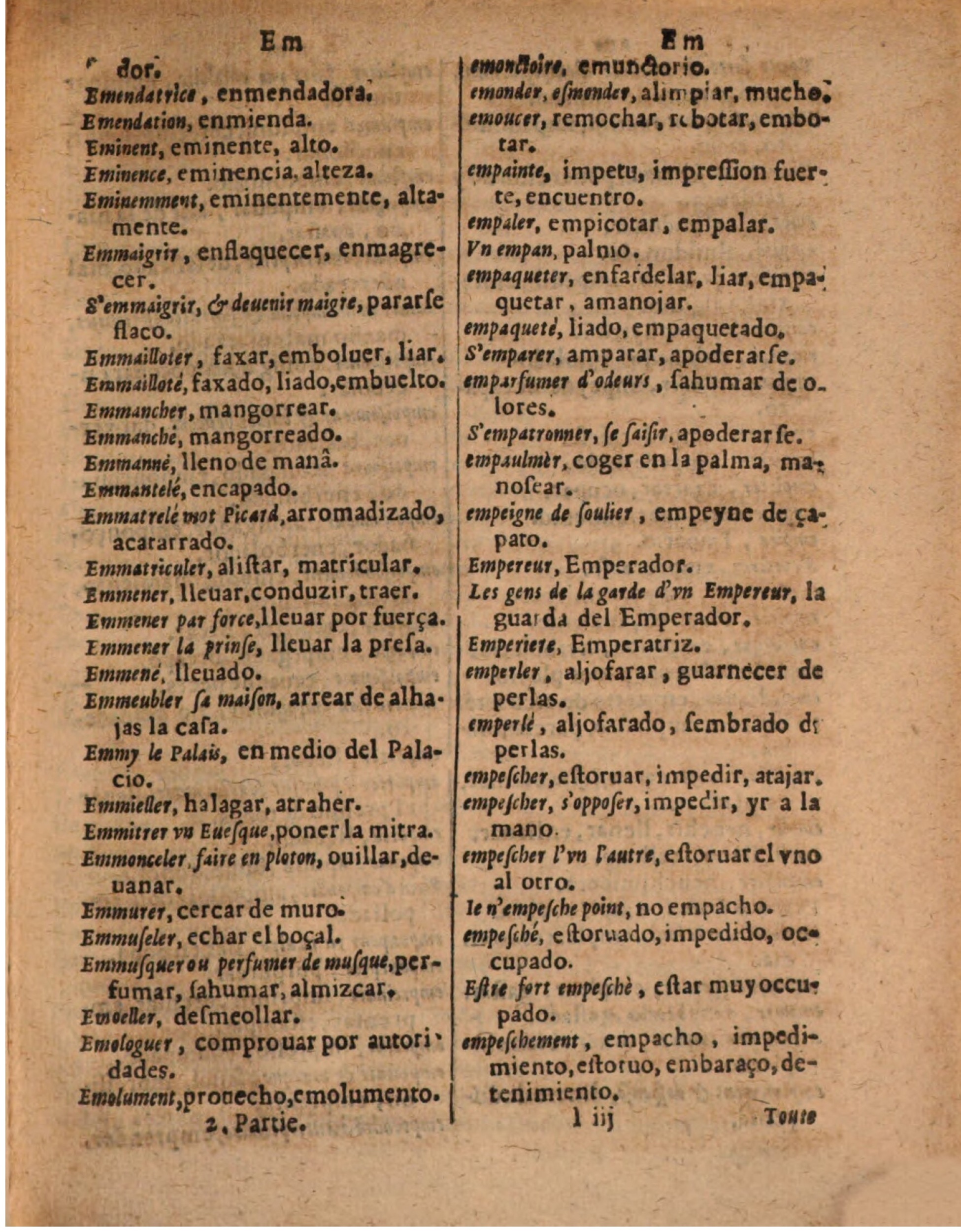 1624 - Hubert Antoine - Trésor des deux langues espagnole et française (Seconde partie) - BSB Munich