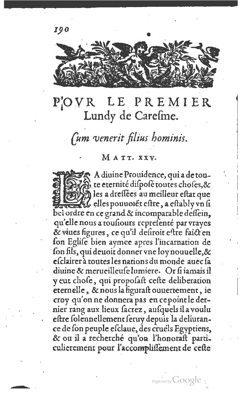 1607 - Nicolas Du Fossé - Trésor quadragésimal - T 01 - BM Lyon