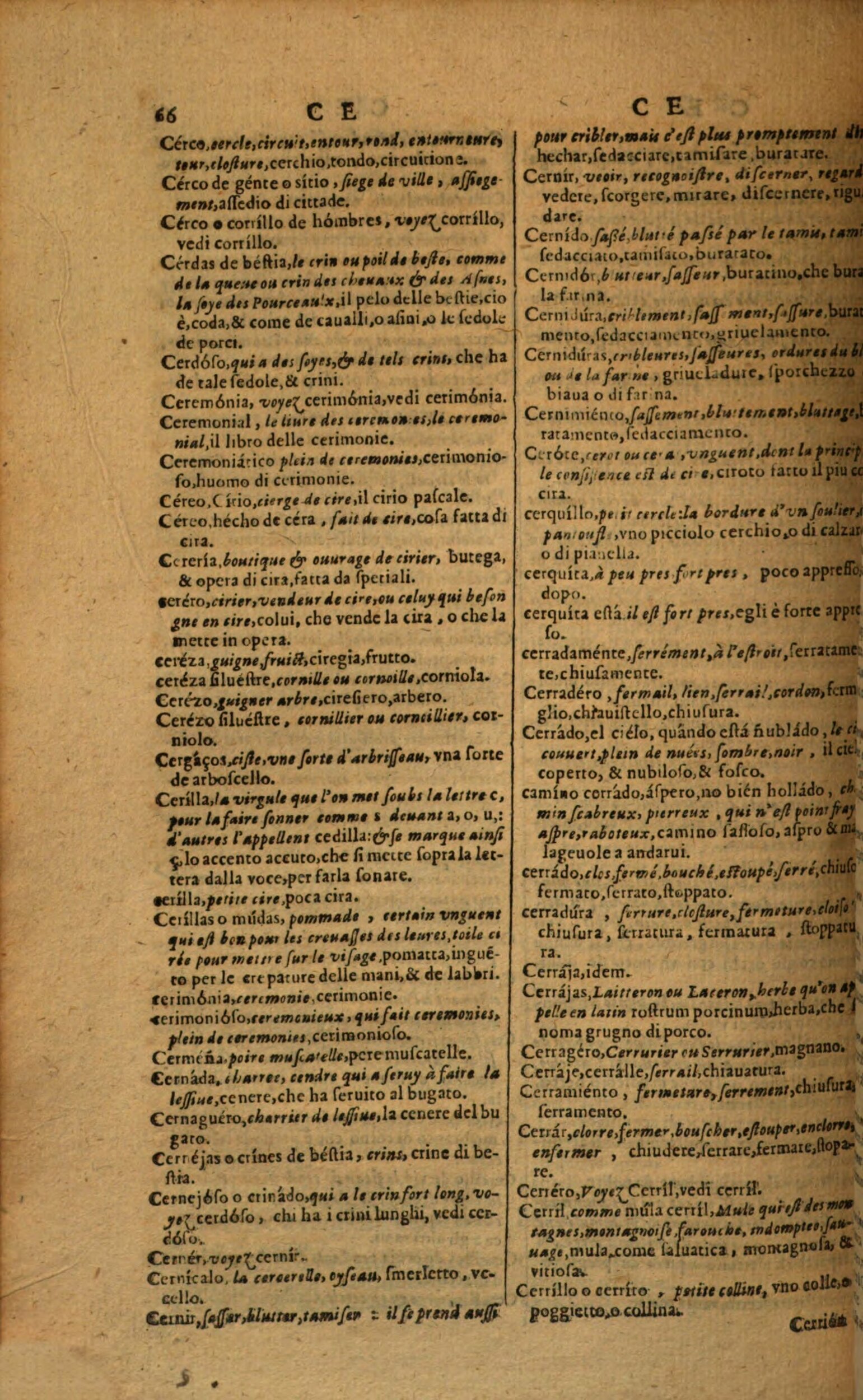 1617 - Samuel Crespin - Trésor des trois langues espagnole, française et italienne (Première partie) - Regensburg