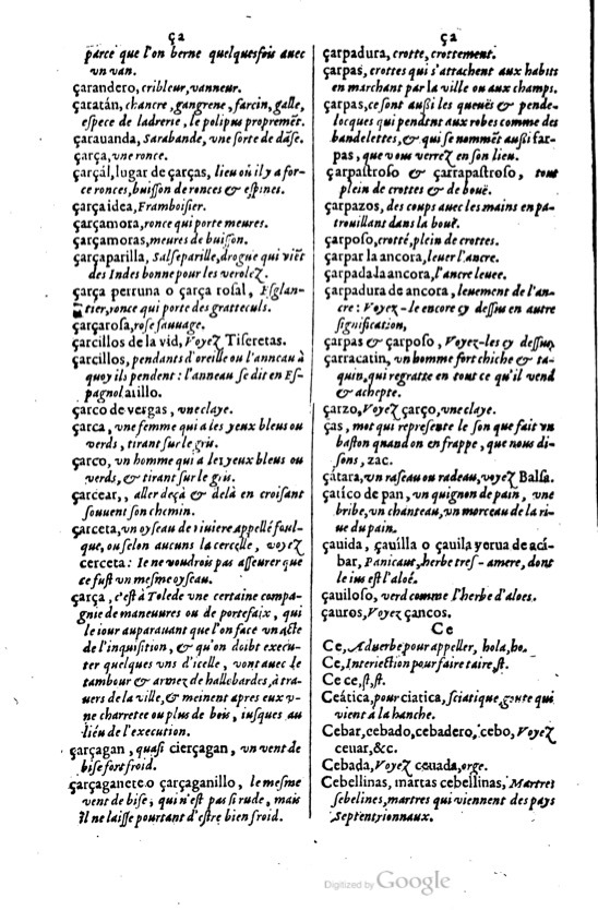 1621 - Adrian Tiffaine - Trésor des deux langues espagnole et française - BM Lyon