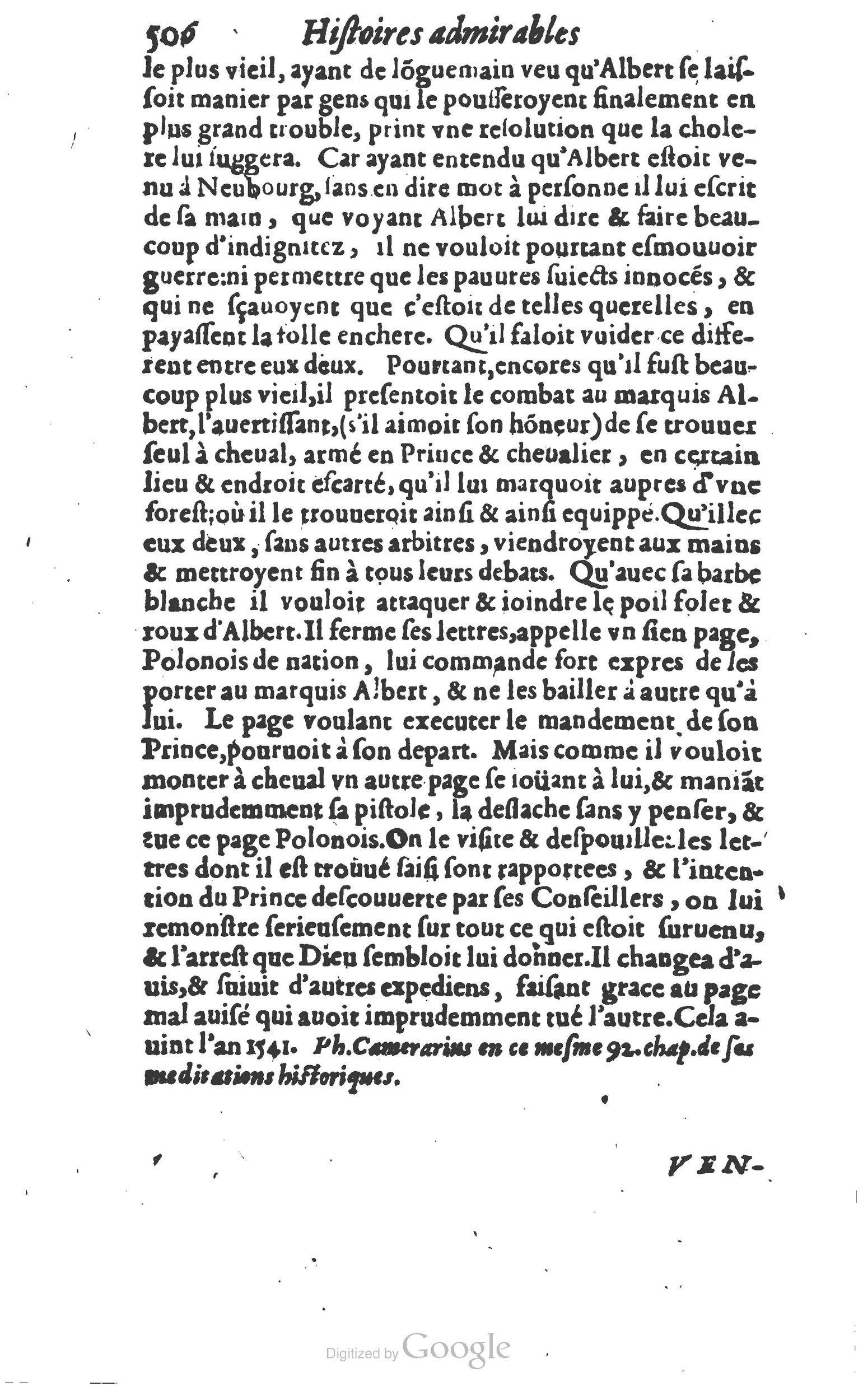 1610 - Paul Marceau - Trésor d’histoires admirables et mémorables - Princeton