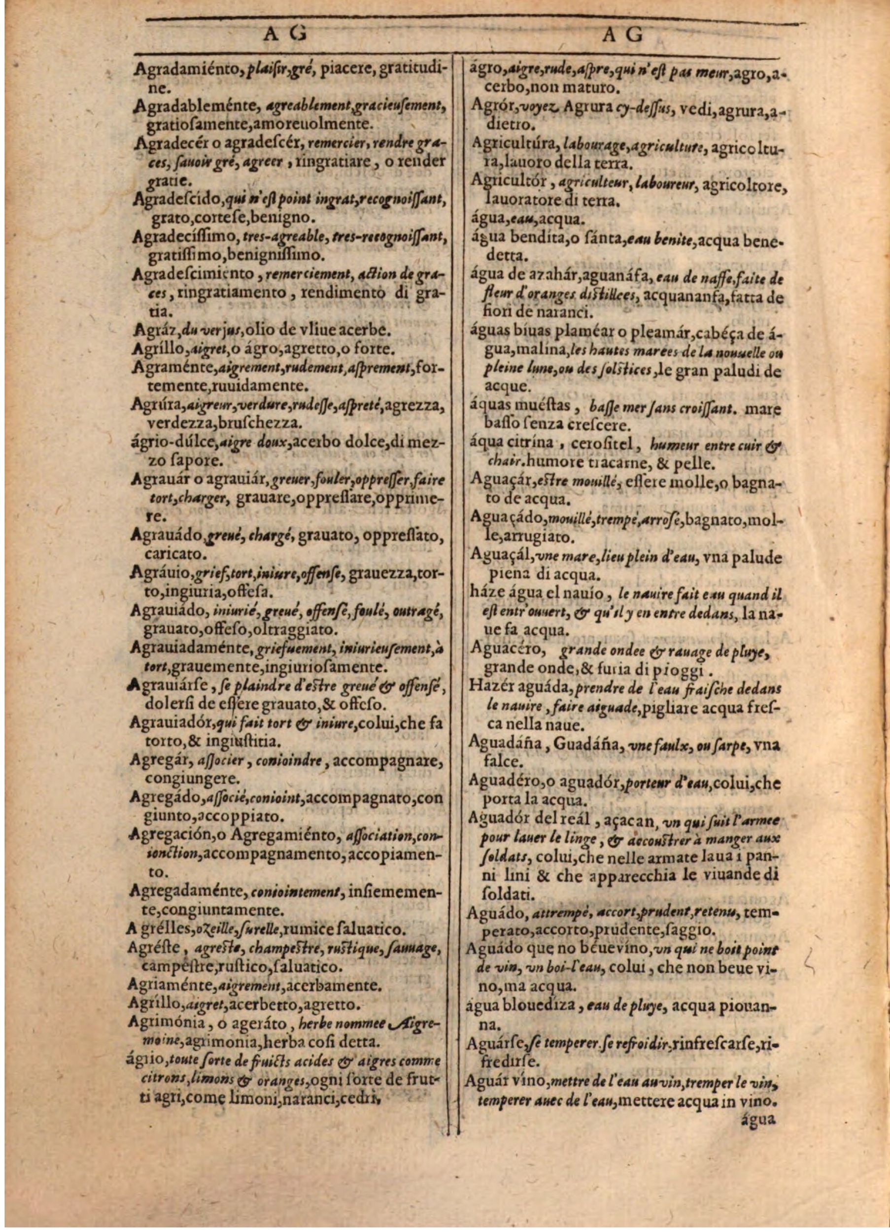 1609 - Philippe Albert et Alexandre Pernet - Trésor des trois langues française, italienne et espagnole (Première partie) - BSB Munich