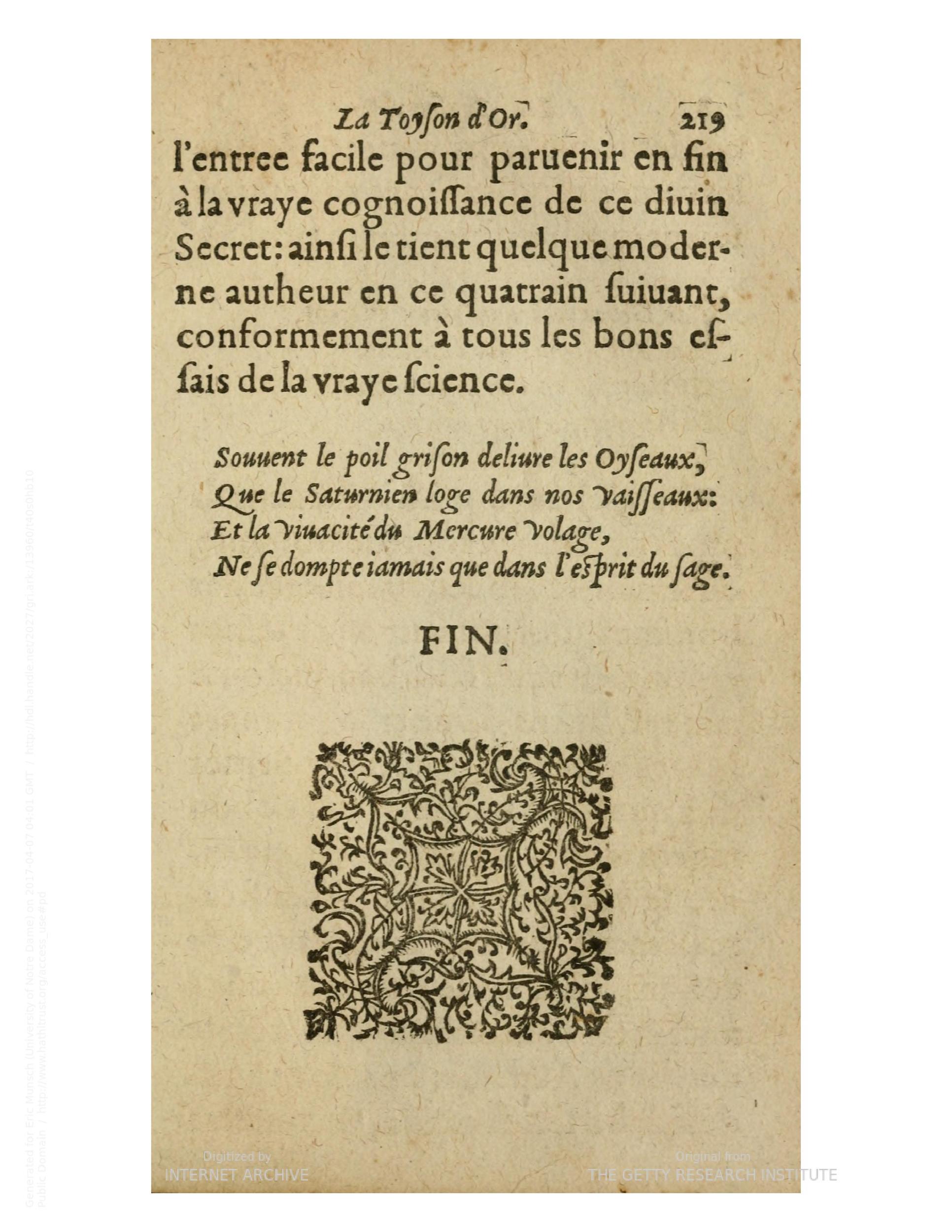 1612 - Charles Sevestre - Toison d’or ou la fleur des trésors - Getty Research Institute