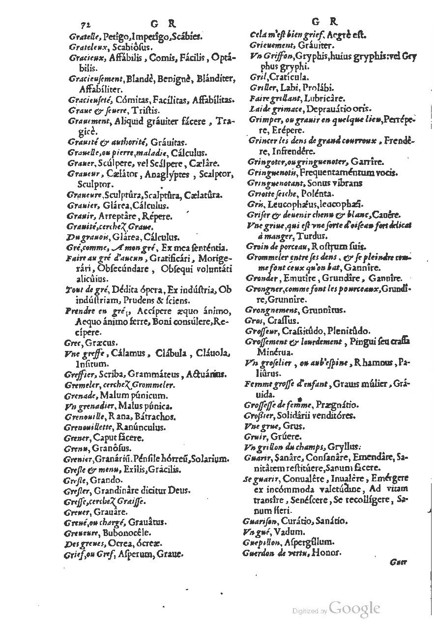 1558 - Guillaume Rouillé - Trésor des mots et traits français - BSB Munich