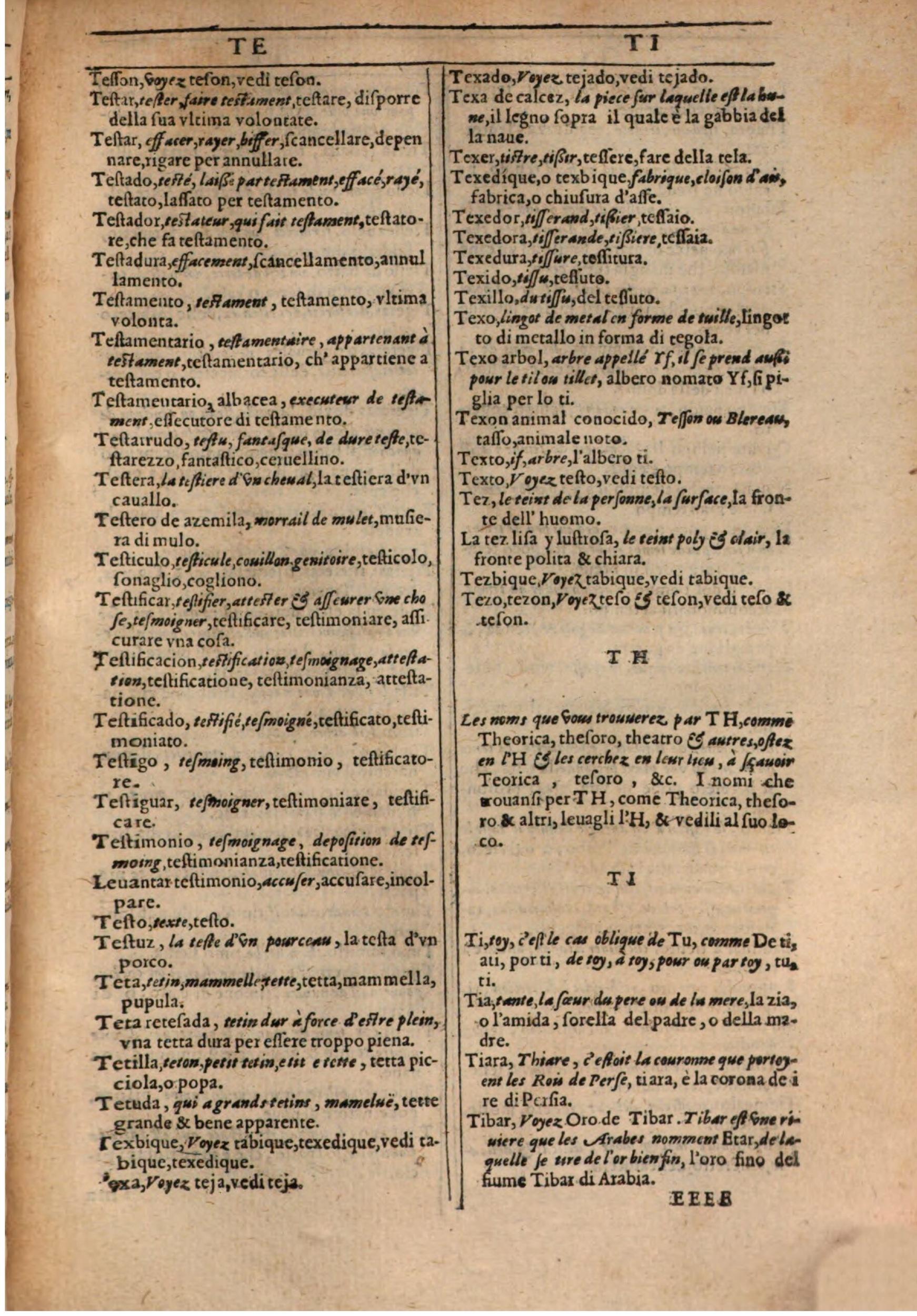 1609 - Philippe Albert et Alexandre Pernet - Trésor des trois langues française, italienne et espagnole (Première partie) - BSB Munich 1609 - Philippe Albert et Alexandre Pernet - Trésor des trois langues française, italienne et espagnole (Première partie) - BSB Munich