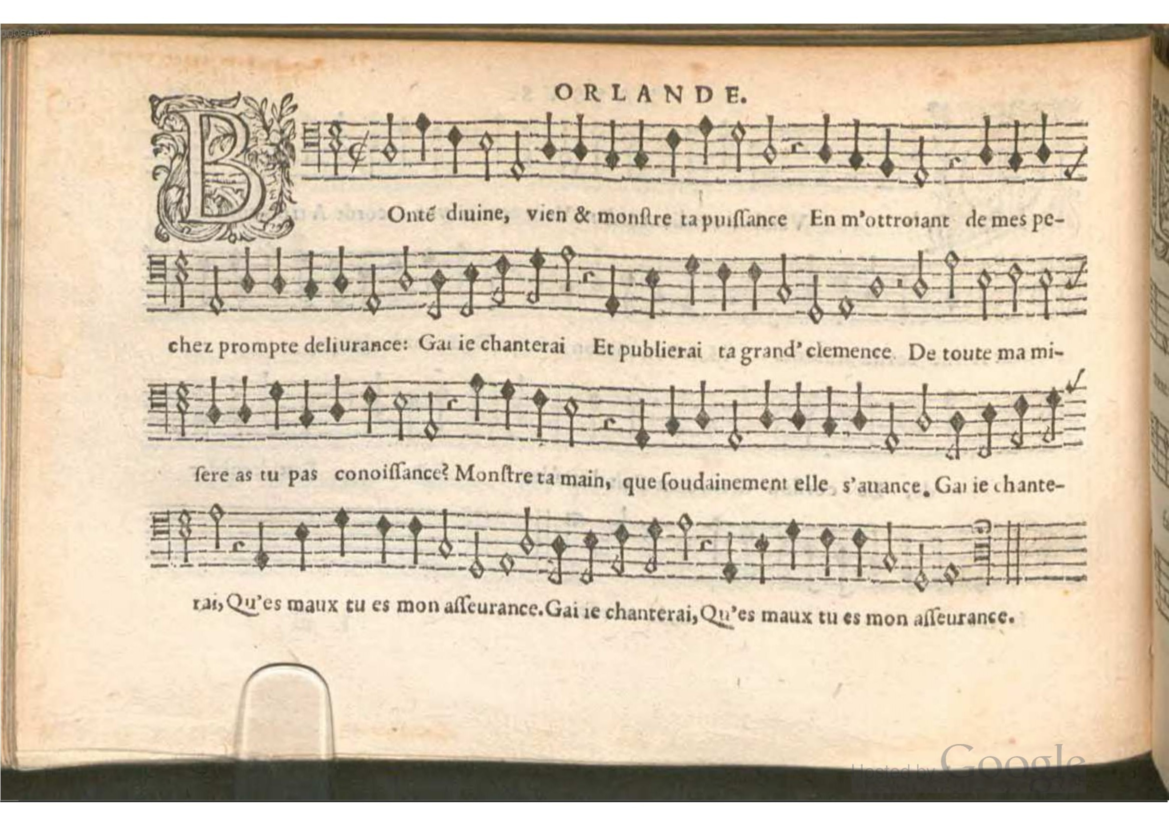 1576 - [Pierre de Saint-André] - Trésor de musique d’Orlande de Lassus Bassus - BSB Munich