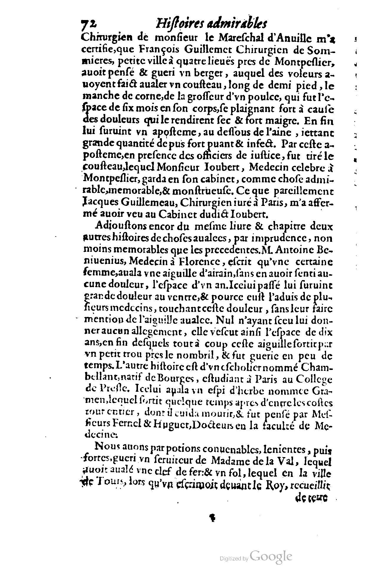 1620 - Samuel Crespin - Trésor d’histoires admirables et mémorables - BCU Lausanne