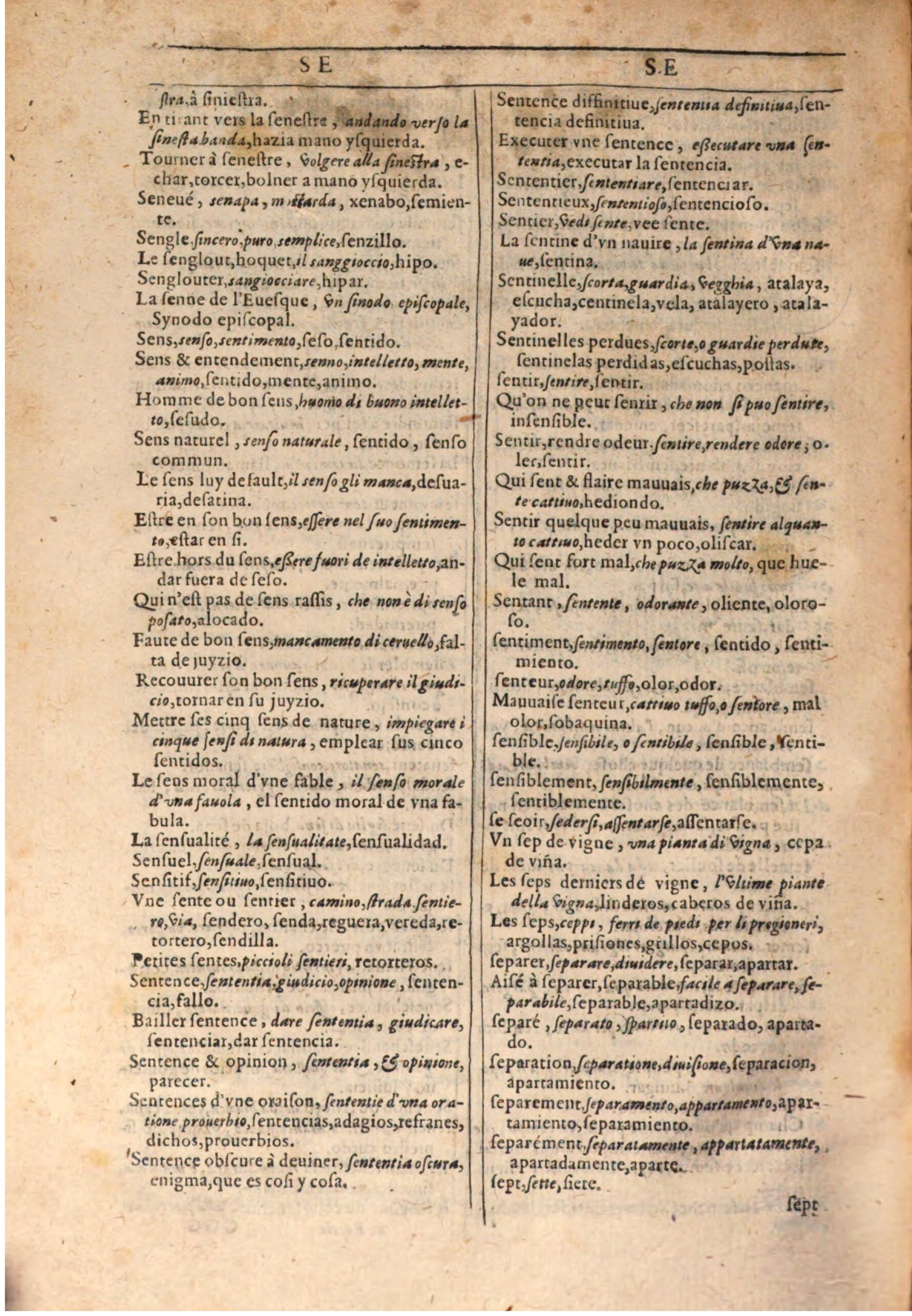 1609 - Philippe Albert et Alexandre Pernet - Trésor des trois langues française, italienne et espagnole (Seconde partie) - BSB Munich