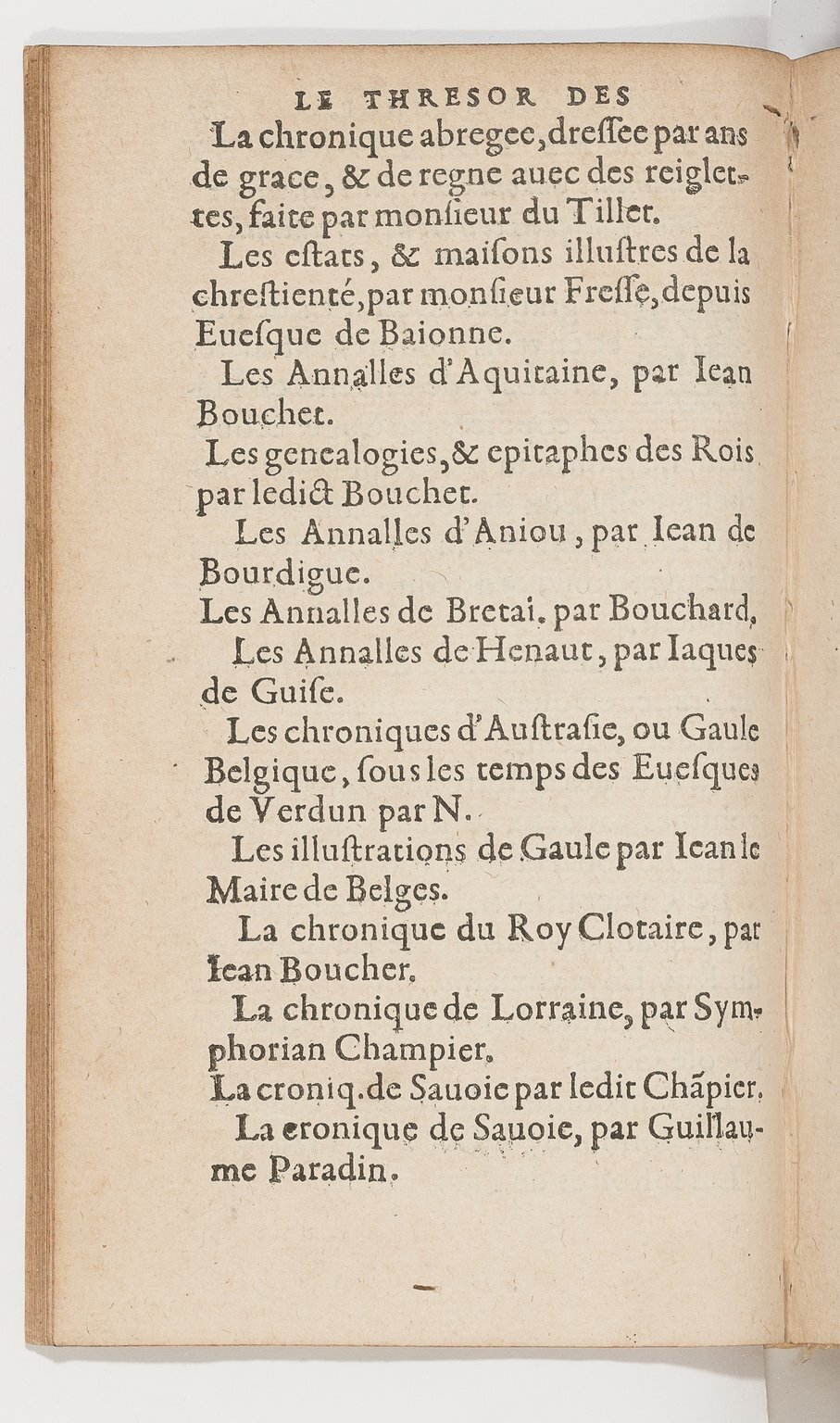 1583 - Galiot Corrozet - Trésor des histoires de France - BnF