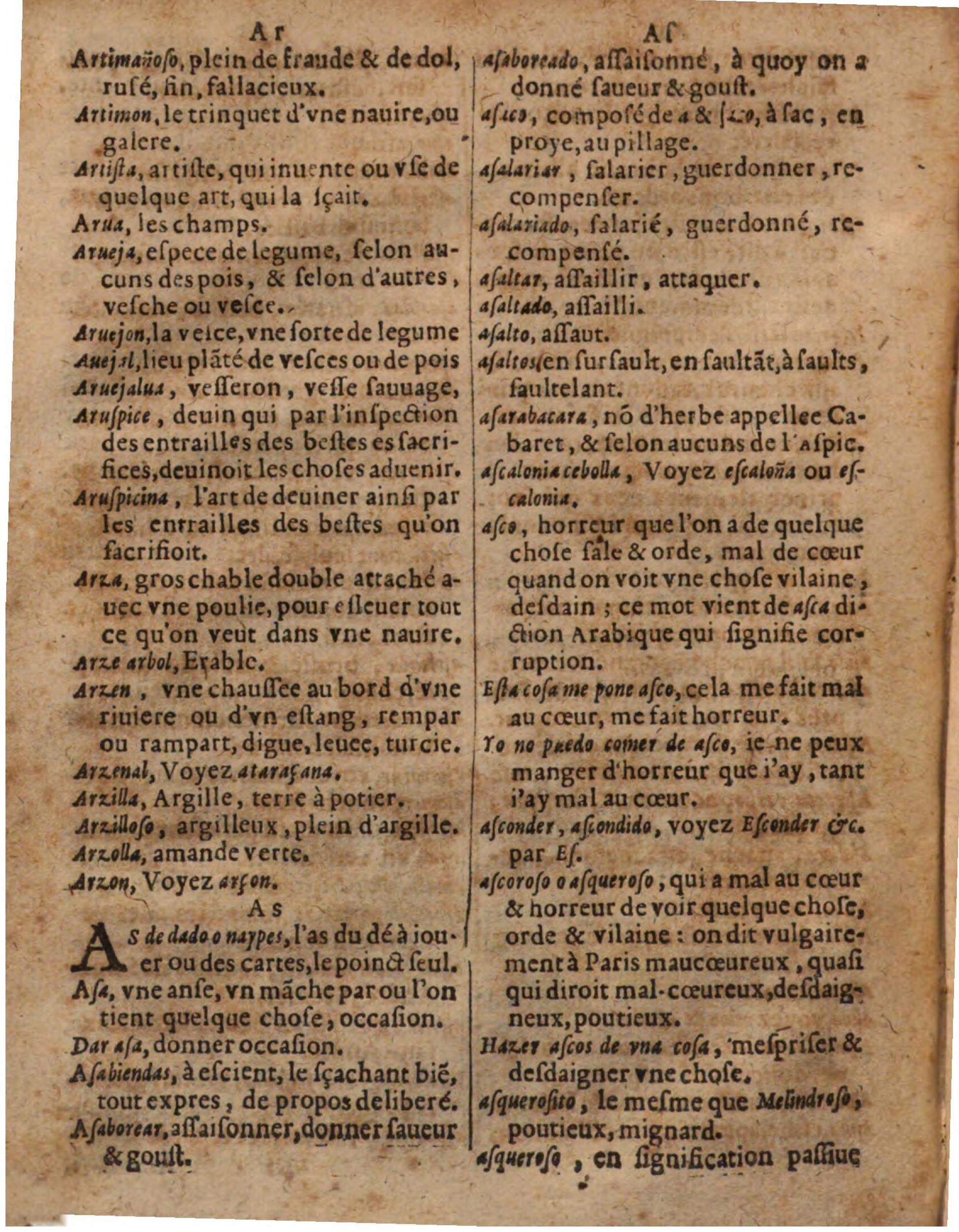 1625 - Hubert Antoine - Trésor des deux langues espagnole et française - Augsbourg